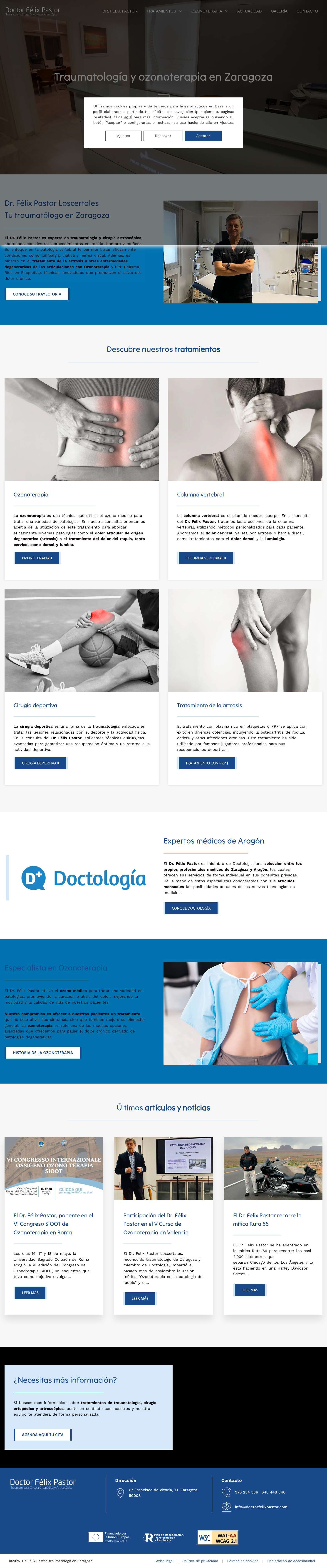 Consulta Dr. Félix Pastor | Traumatólogo en Zaragoza - Full Screenshot