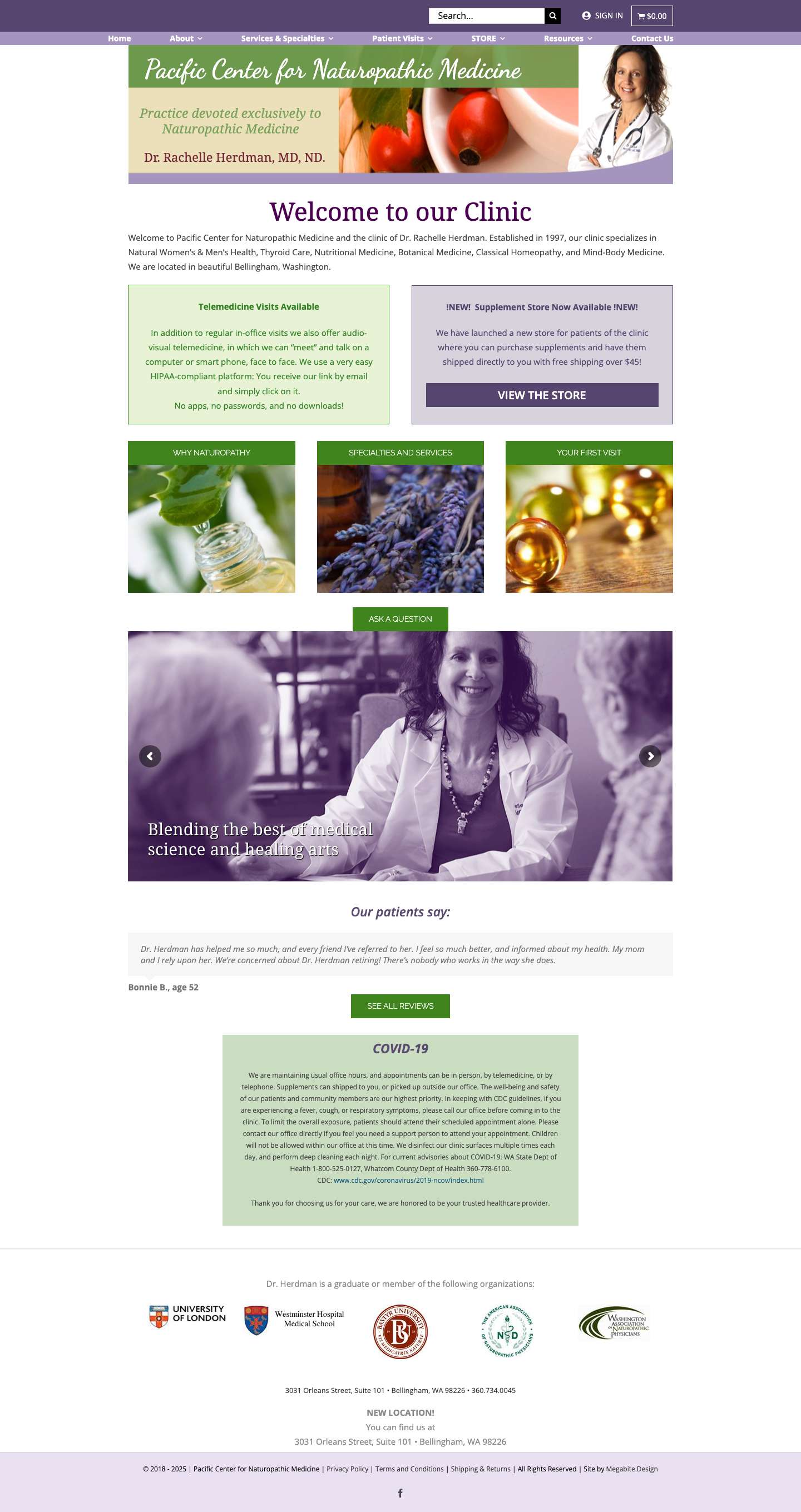 Pacific Center for Naturopathic Medicine | Bellingham Clinic - Full Screenshot