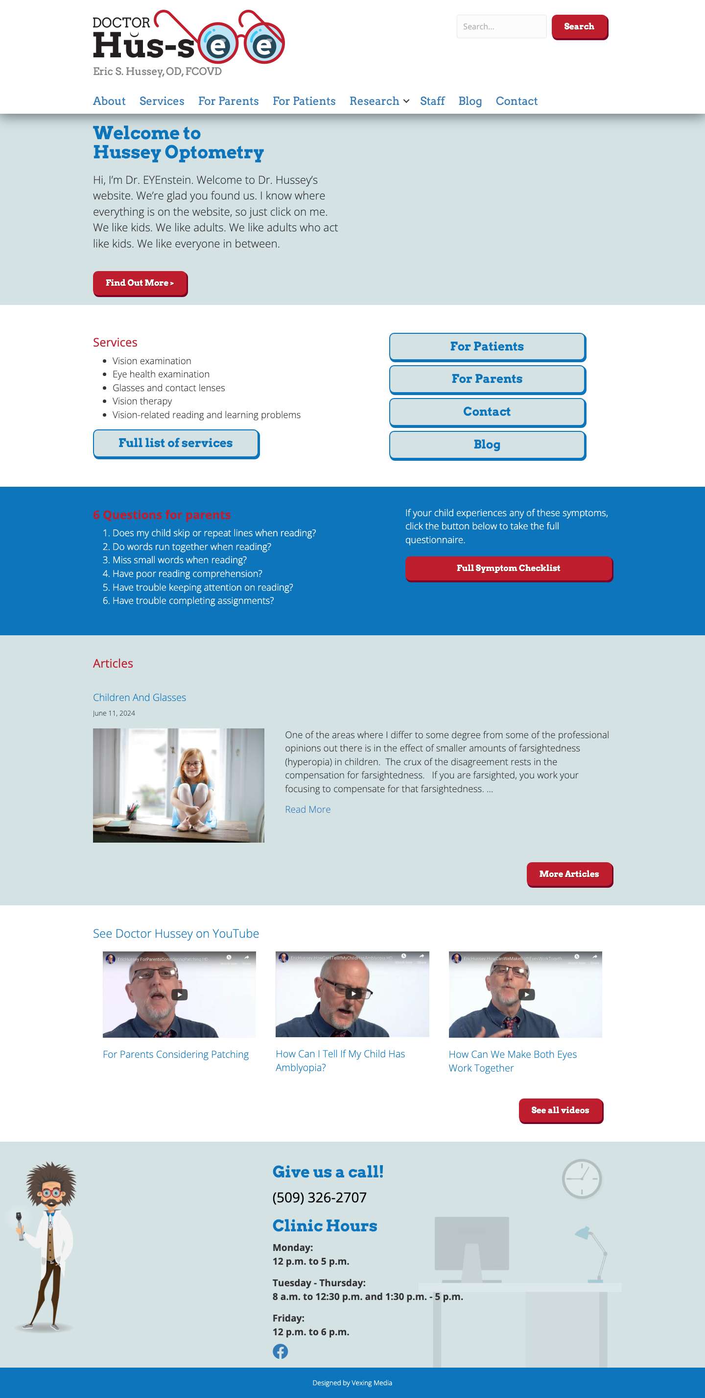 Doctor Hussey Optometry – Spokane Optometrist services. – Providing Spokane Optometrist services. If you are looking for Spokane Optometrists give Dr Hussey a call. We cover a broad spectrum of eye ca... - Full Screenshot