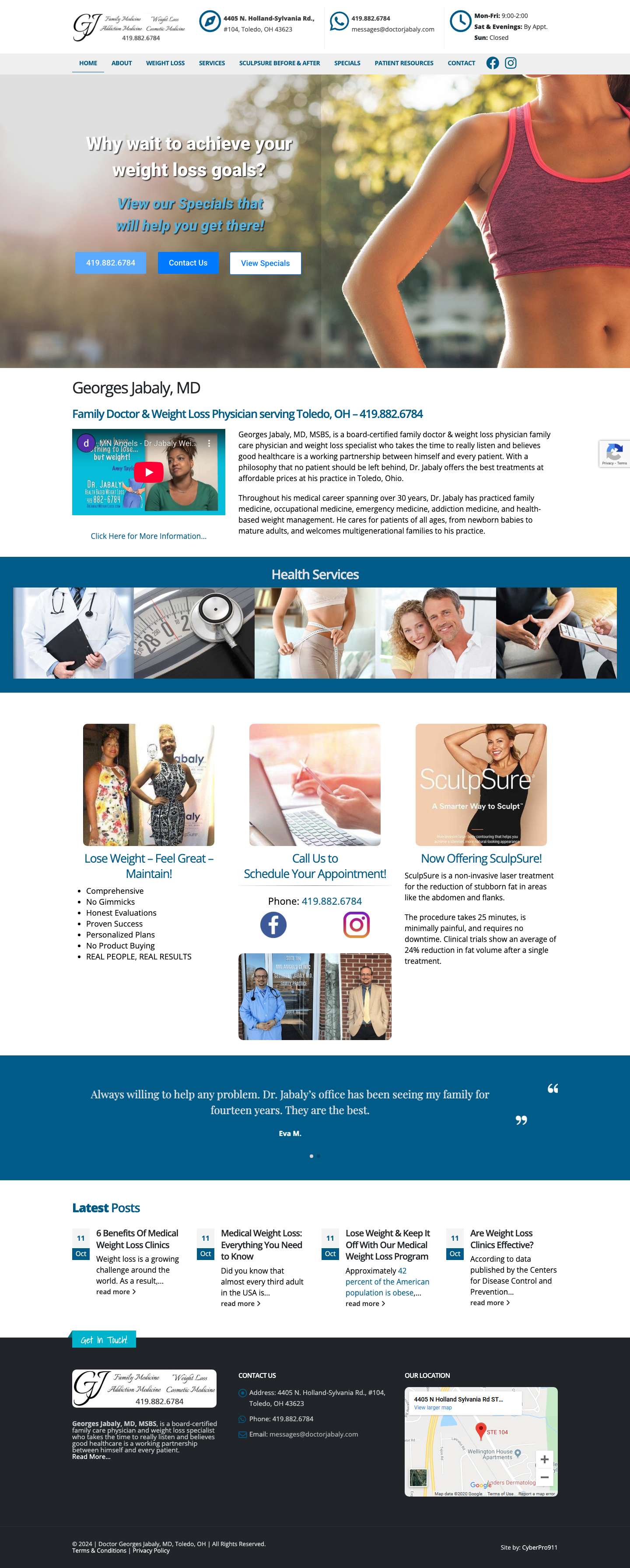 Family Doctor & Weight Loss Physician - Toledo, Sylvania, OH | Jabaly,MD - Full Screenshot