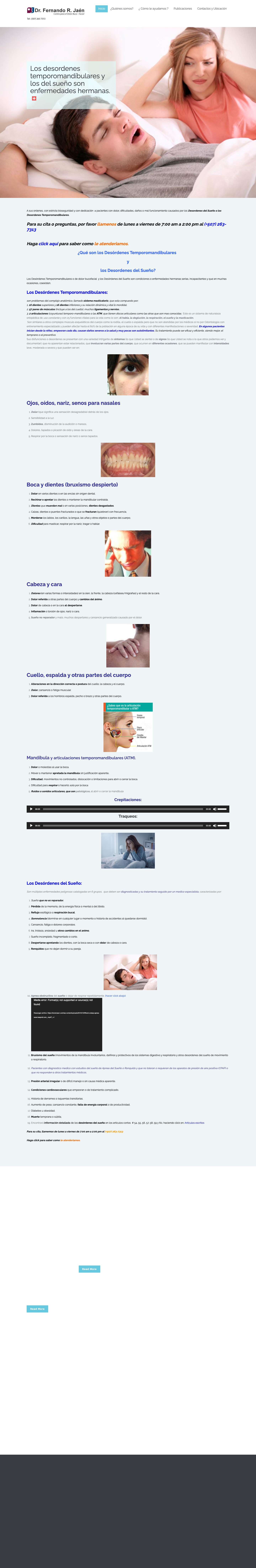 Dr. Fernando R. Jaén | Centro para el Dolor Buco – Facial - Full Screenshot