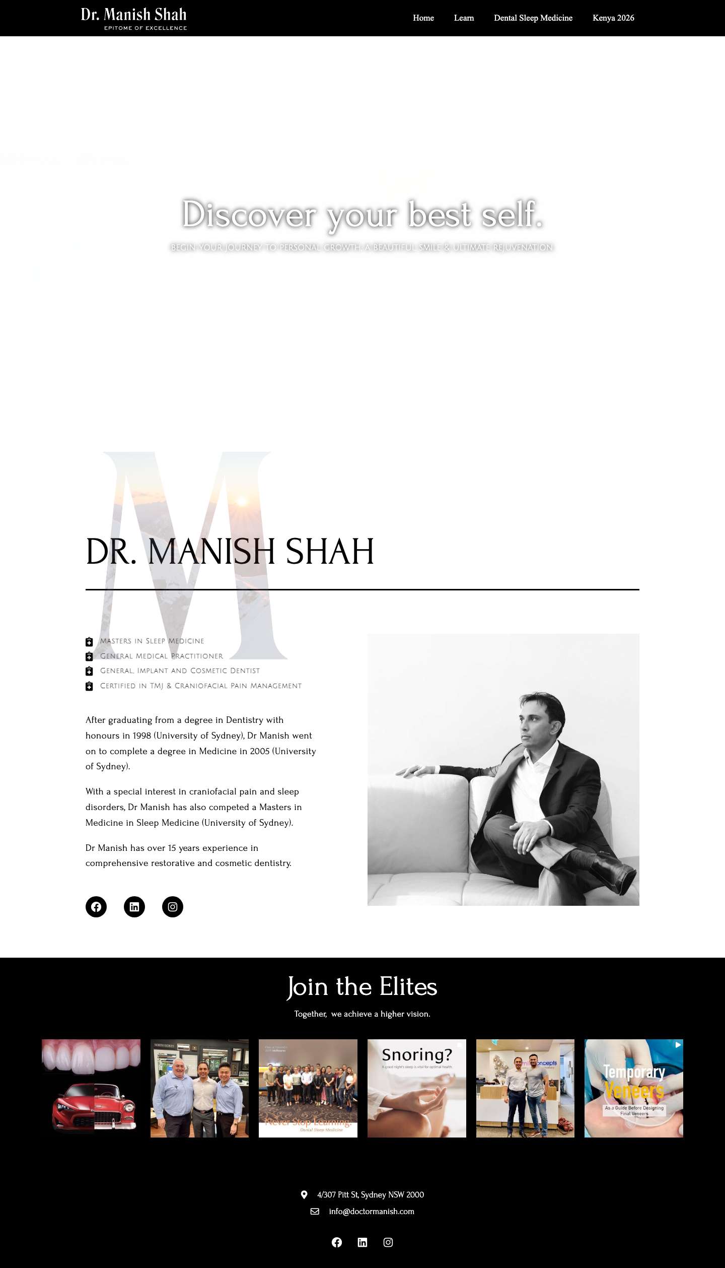 Dr. Manish Shah | Cosmetic Dentist, TMJ Expert, Snoring Solutions, Doctor - Full Screenshot