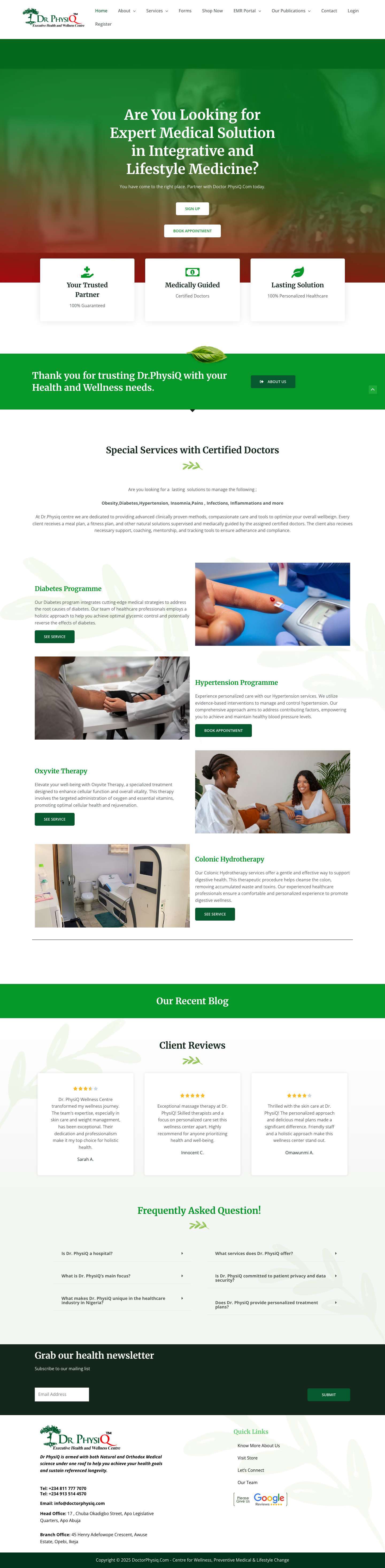 Home - DoctorPhysiq.Com - Full Screenshot