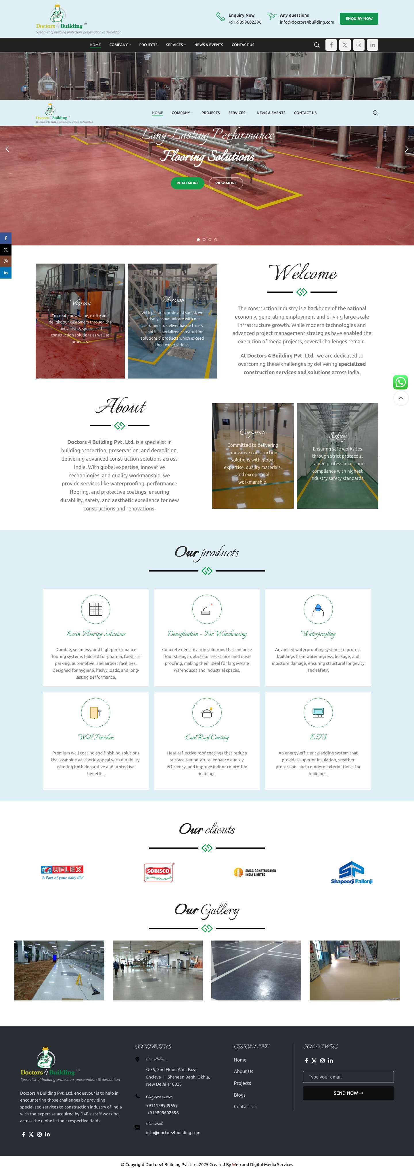 Doctors4building – Strength, Protection & Innovation in Construction.mailEmail Input UI - Full Screenshot