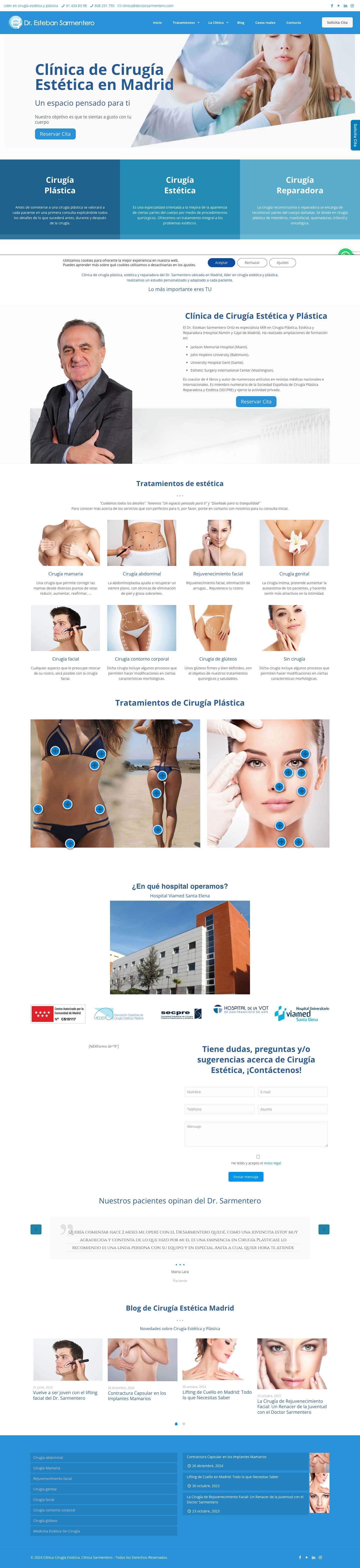 Clínica Cirugía Plástica y Estética en Madrid - Dr SarmenteroWhatsApp - Full Screenshot