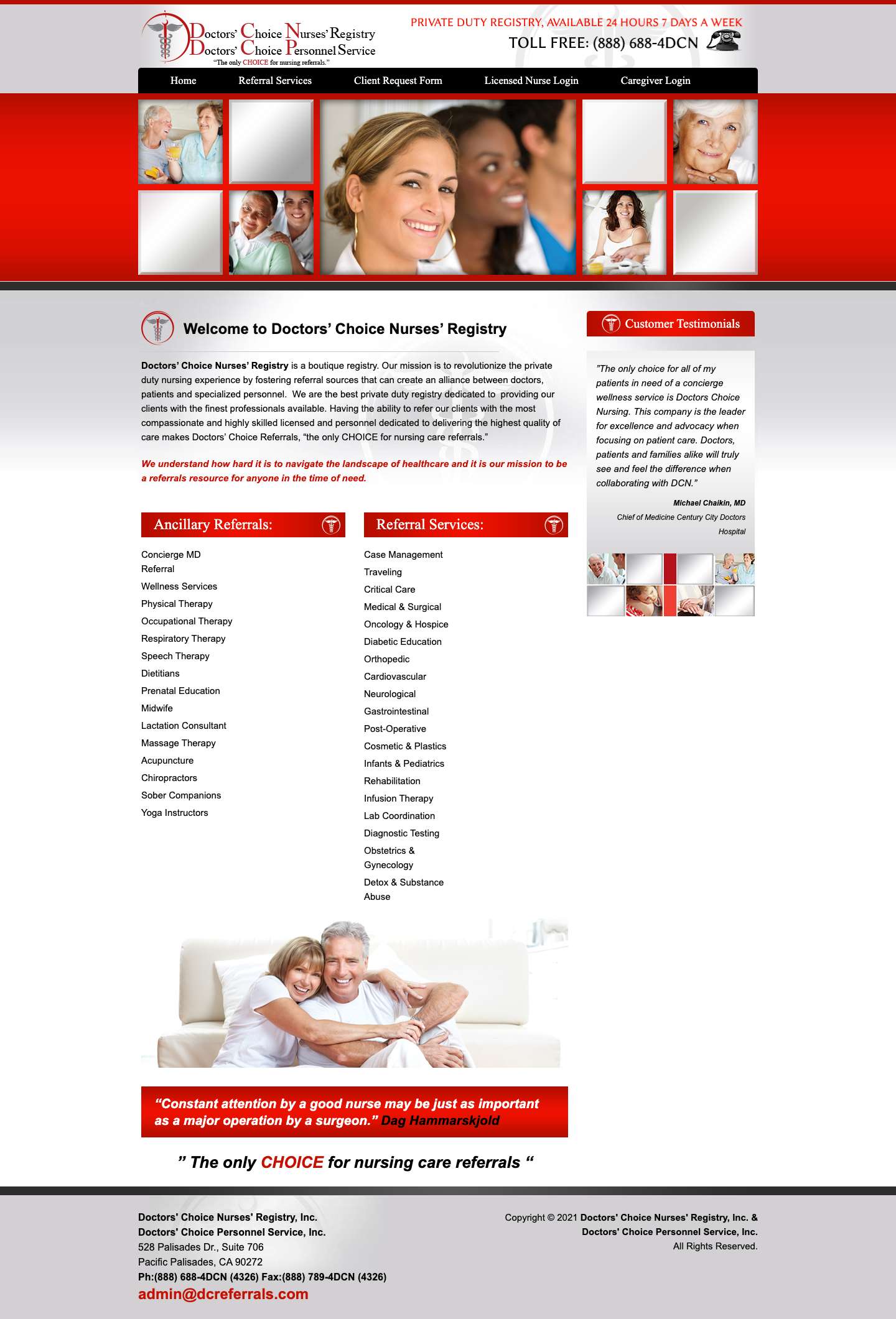 Private duty nursing Bel Aire CA | Home health care Beverly Hills CA - Full Screenshot