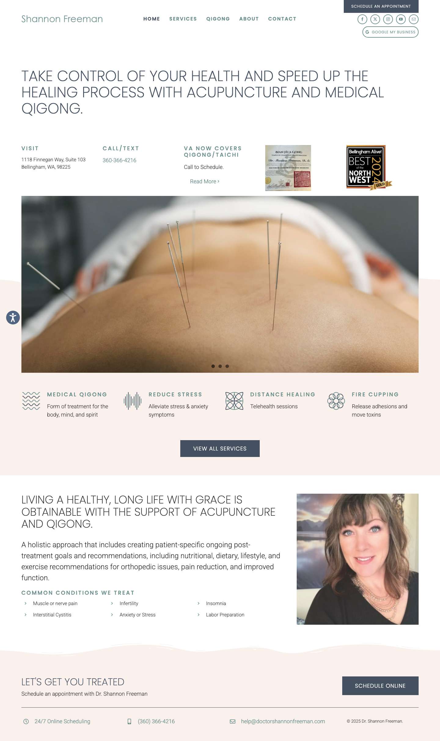 Bellingham Acupuncture | Fairhaven | Dr. Shannon Freeman - Full Screenshot
