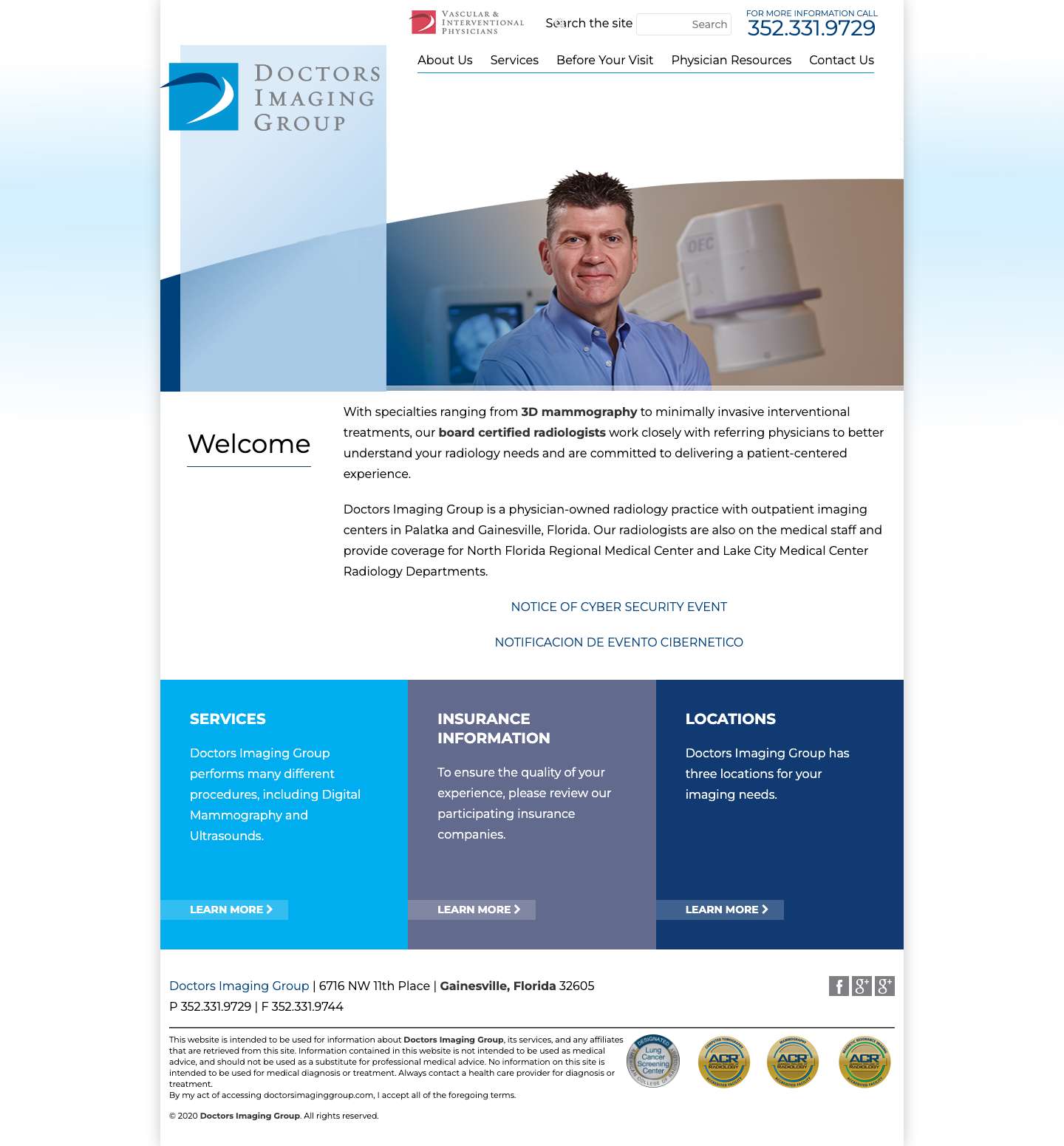 Doctors Imaging Group | Radiology Practice in Florida - Full Screenshot