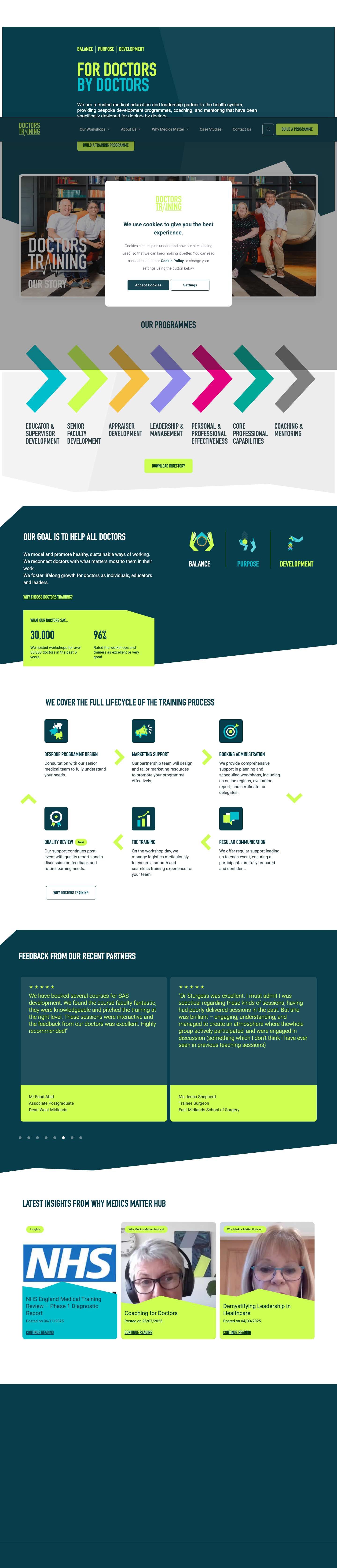 Bespoke Development Programmes For Doctors, By Doctors | Doctors Training - Full Screenshot