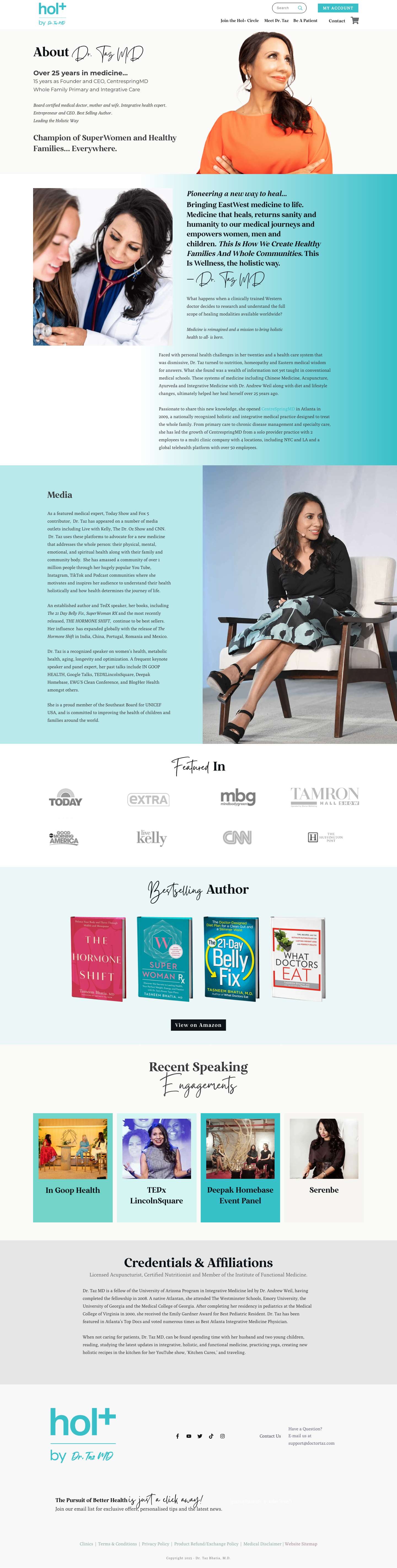 Wellness Expert & Best Selling Author - Dr. Taz Bhatia, M.D. | Dr Taz - Full Screenshot