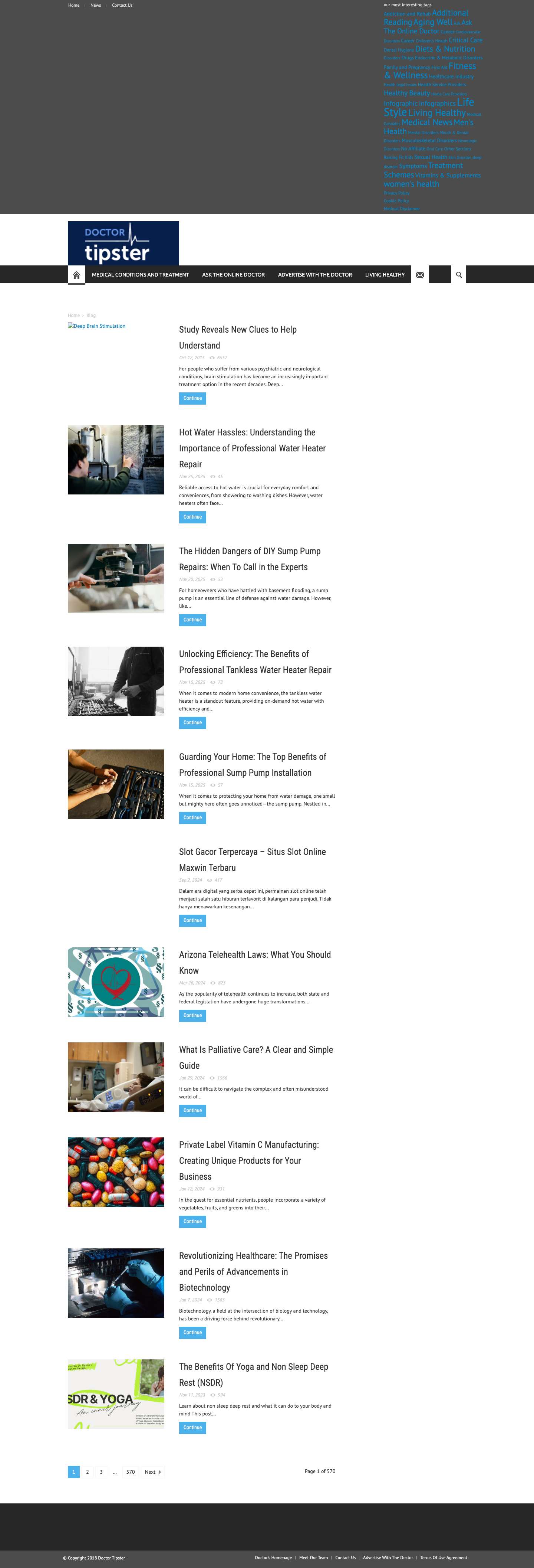 Doctor Tipster - Medical Articles, Medical News, Medical Questions - Full Screenshot