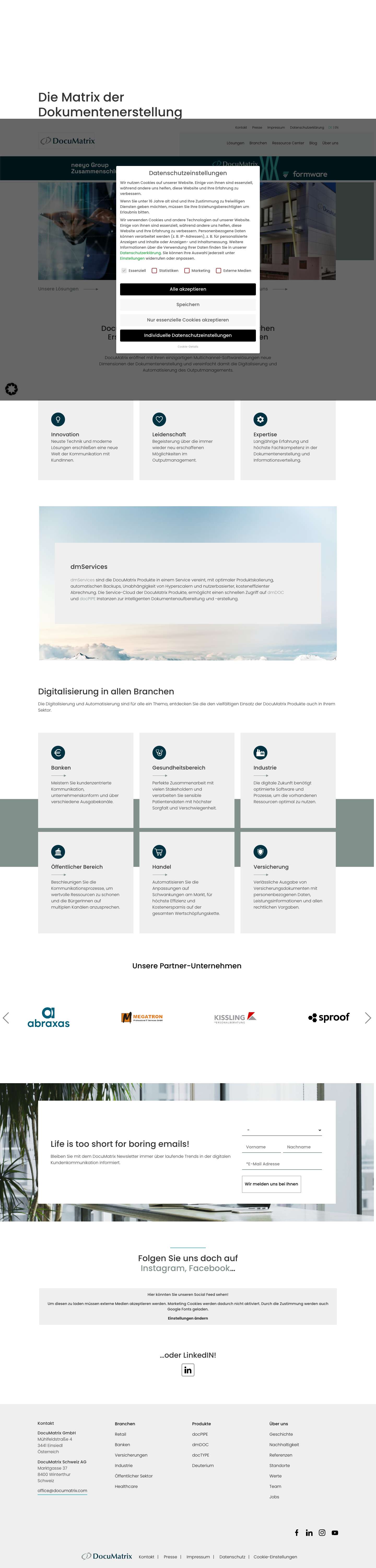 DocuMatrix - Unternehmensweite Software-Optimierung - Full Screenshot