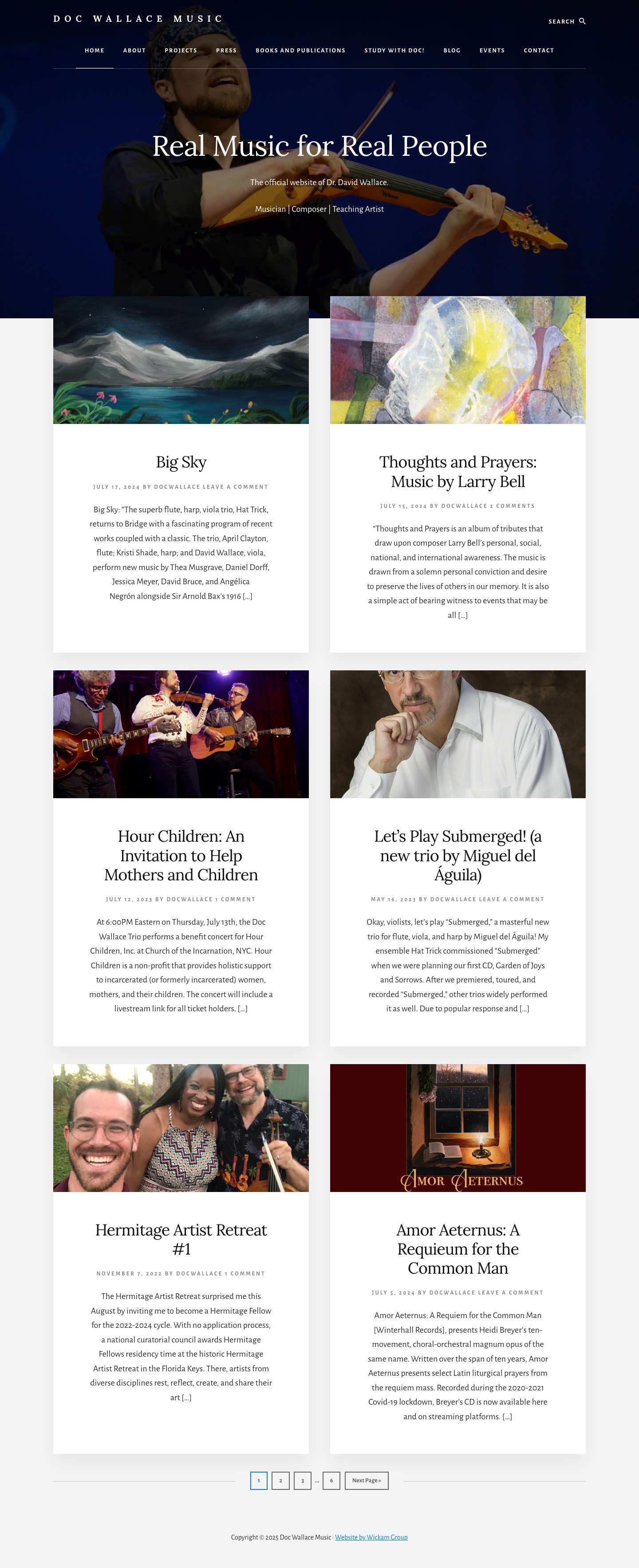Doc Wallace Music - Official Website of Dr. David Wallace: Musician, Composer, Teaching Artist - Full Screenshot
