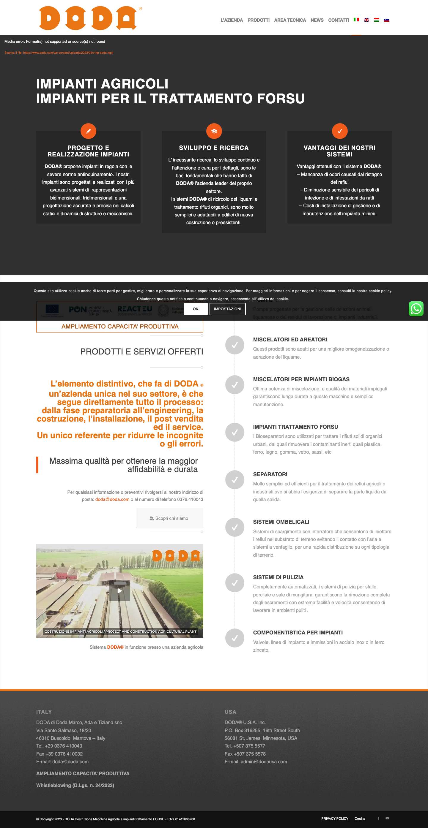 Impianti per il trattamento dei reflui agricoli e industriali - Full Screenshot