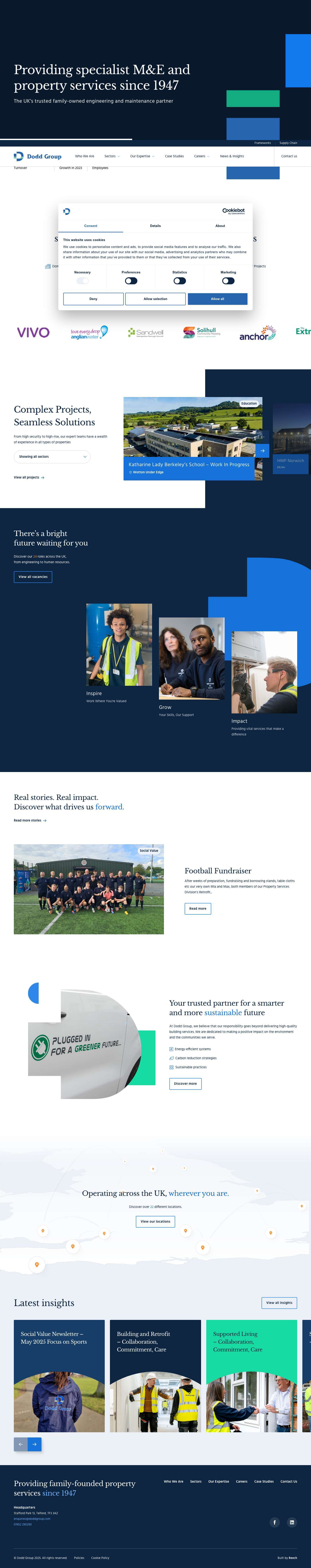 Trusted UK M&E and Property Services - Dodd Group - Full Screenshot