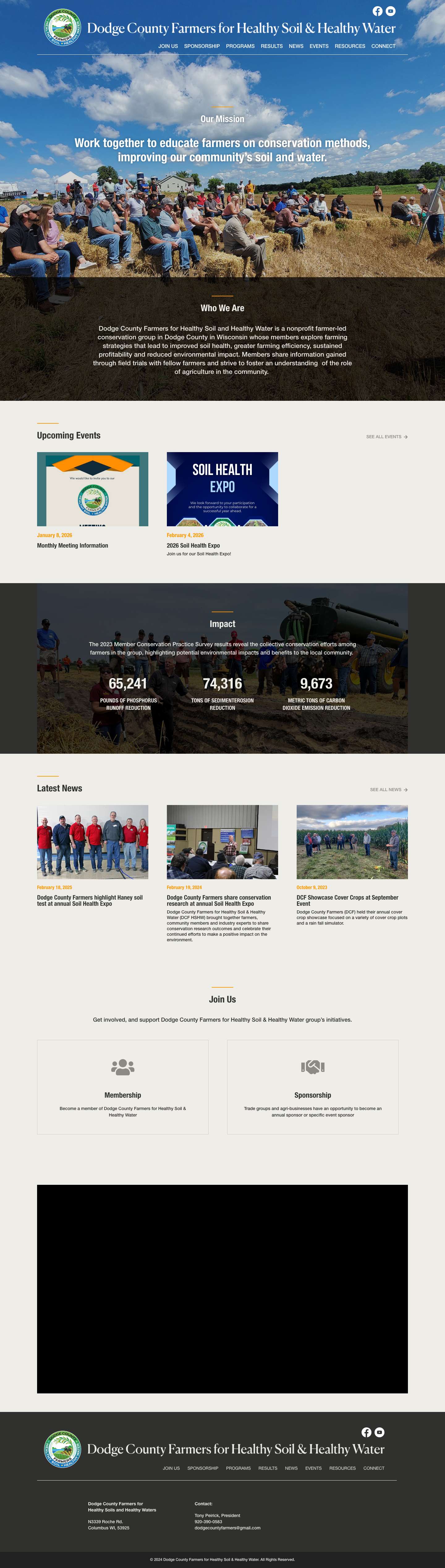 Home - Dodge County Farmers Healthy Soil & Water - Full Screenshot