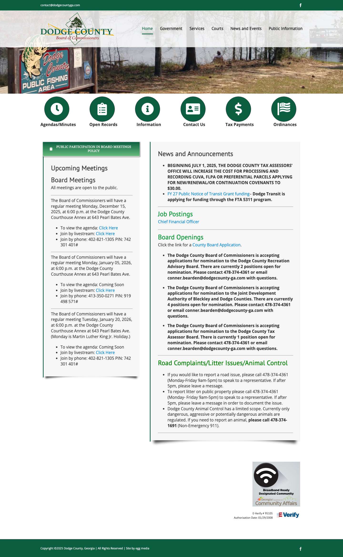 Dodge County Georgia – Official Site - Full Screenshot