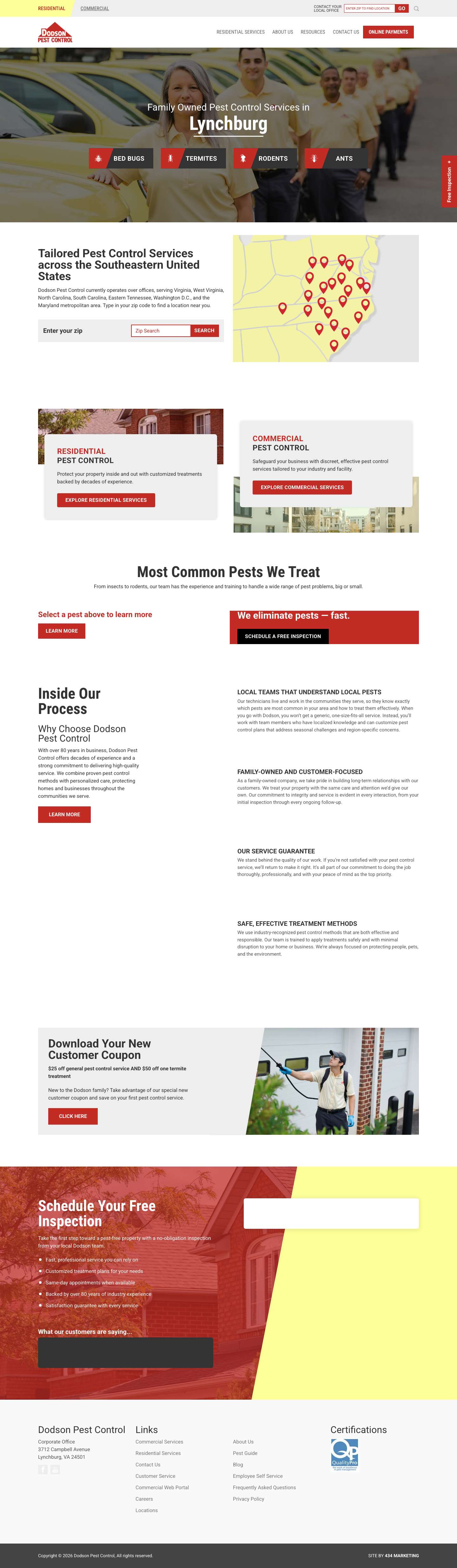 Home - Dodson Pest Control - Full Screenshot