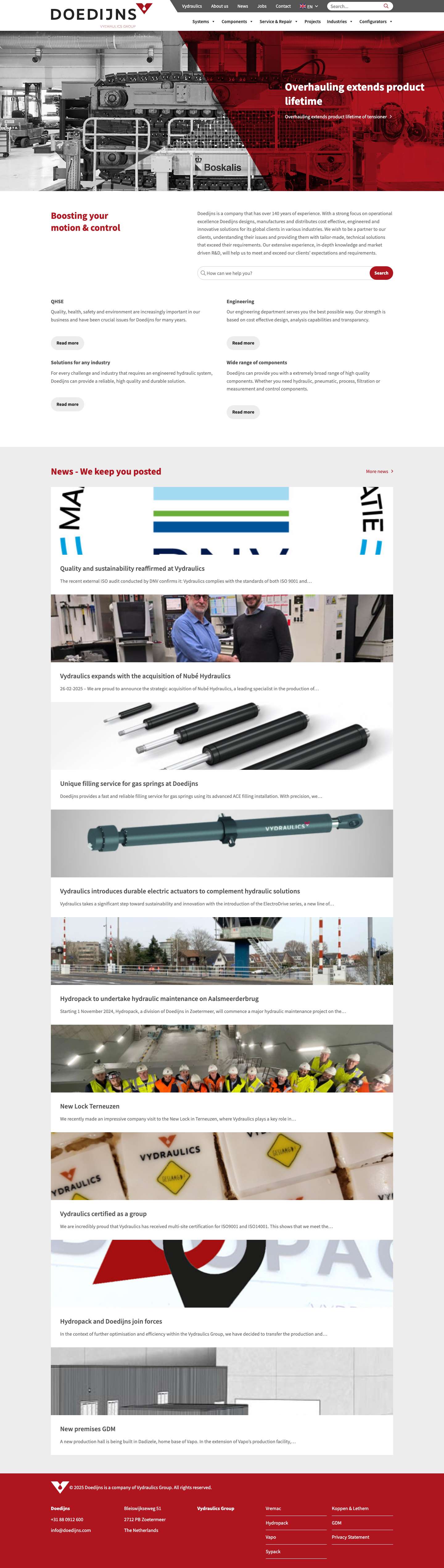 Doedijns - Hydraulic Systems, Components & ServiceFill 7 - Full Screenshot
