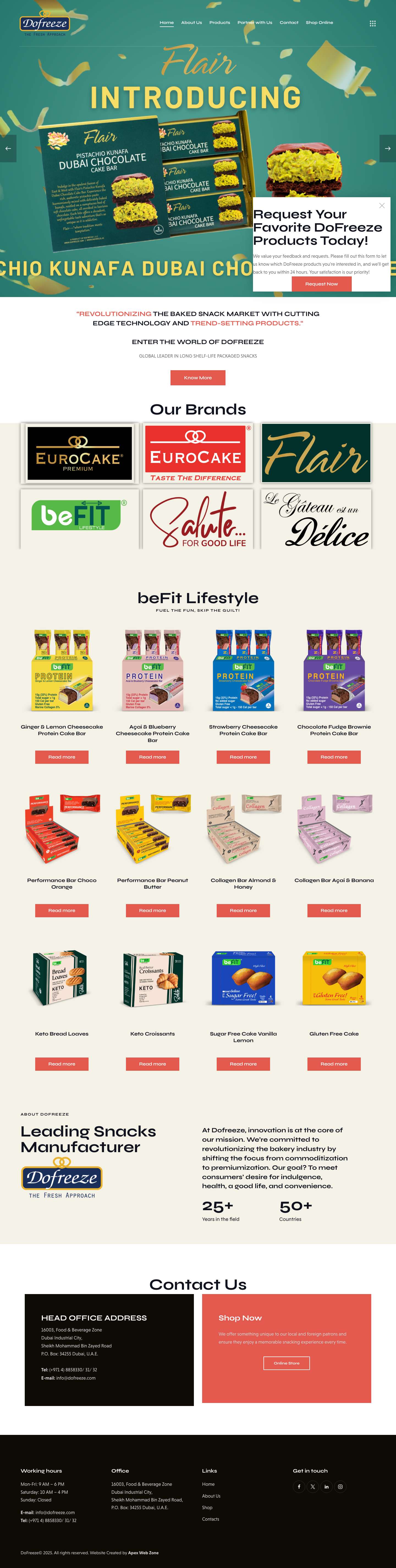 Dofreeze LLC – Bakery & Snacks Manufacturer - Full Screenshot