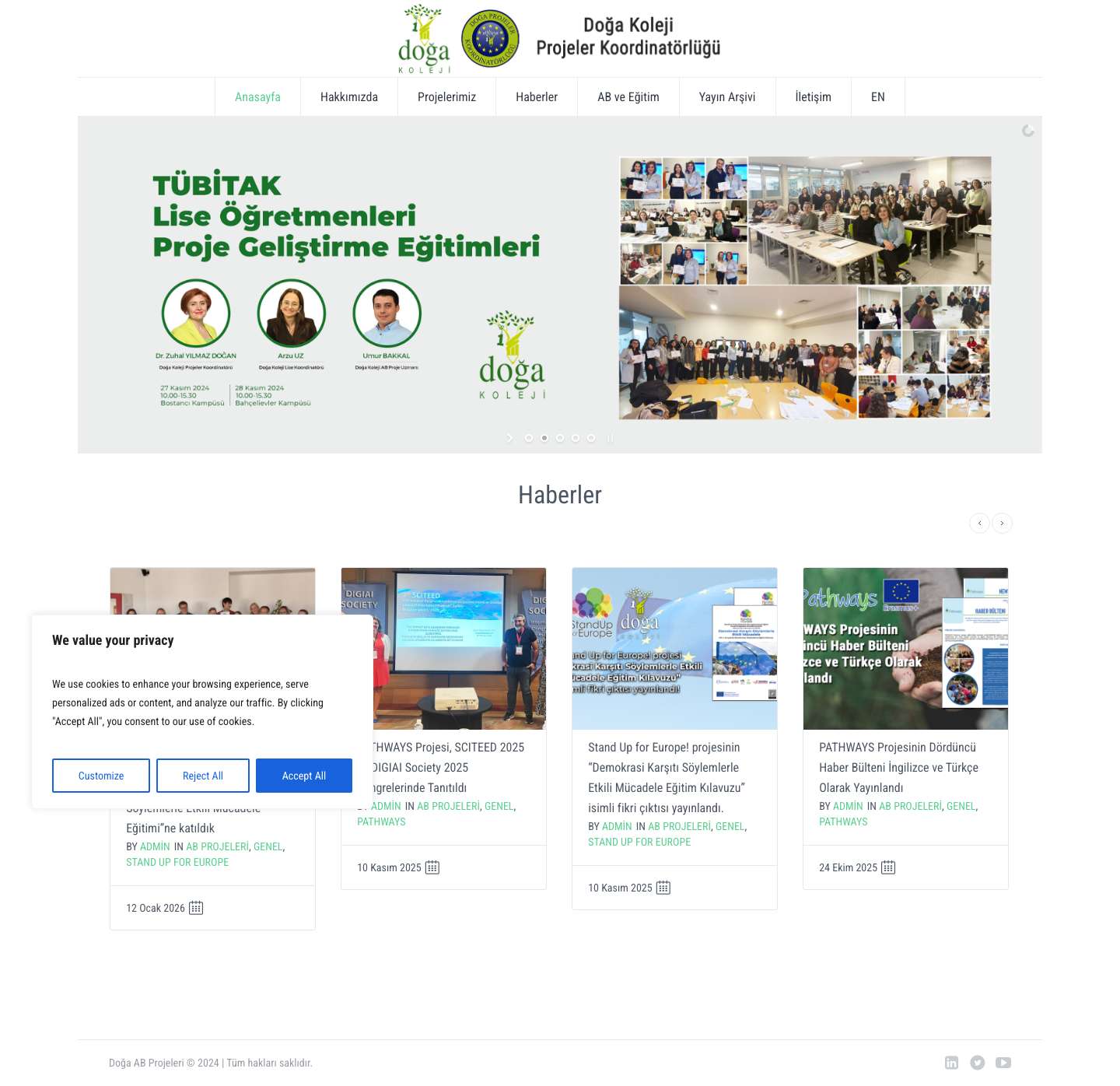 Doğa Koleji Projeler Koordinatörlüğü - Full Screenshot