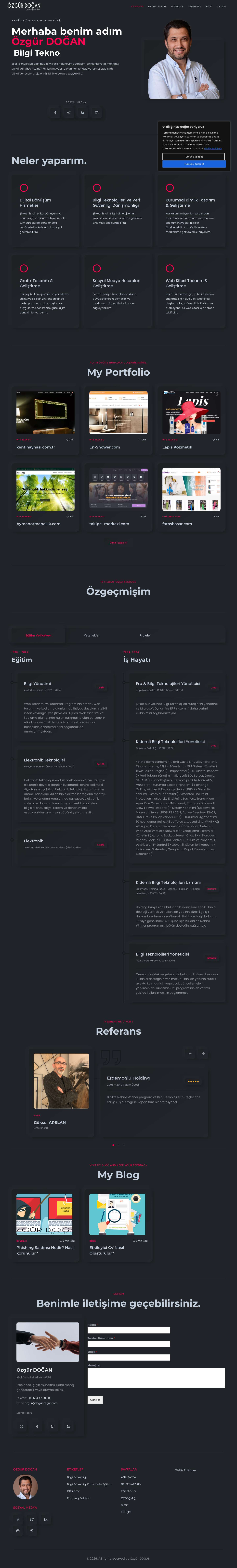 Özgür DOĞAN - IT ManagerDijital Dönüşüm Yöneticisi - Özgür DOĞAN - Full Screenshot
