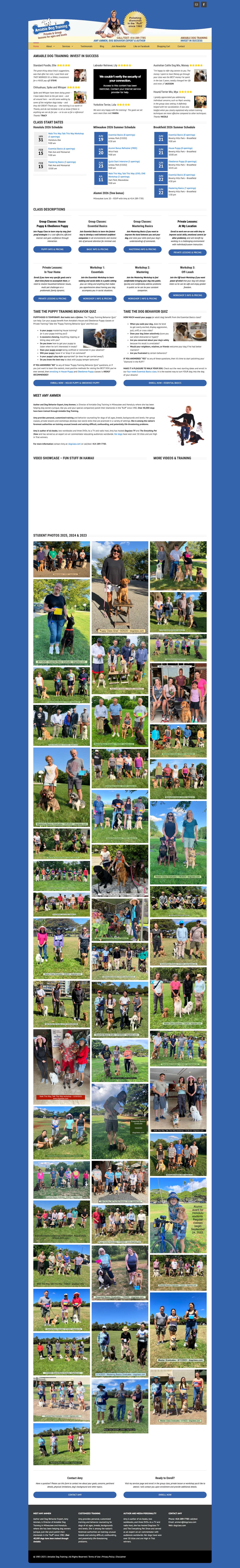 Train Your Dog - Amy Ammen - Amiable Dog Training - Milwaukee & Honolulu - Full Screenshot