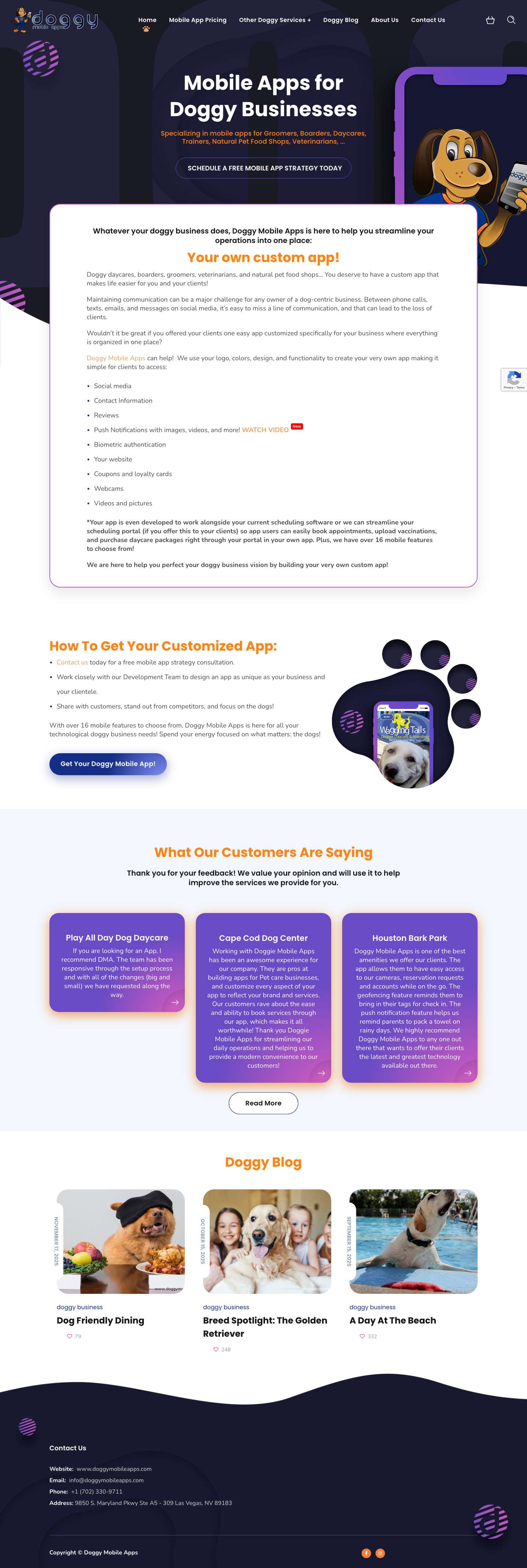 Mobile App for Doggy Business ⋆ Doggy Mobile Apps - Full Screenshot