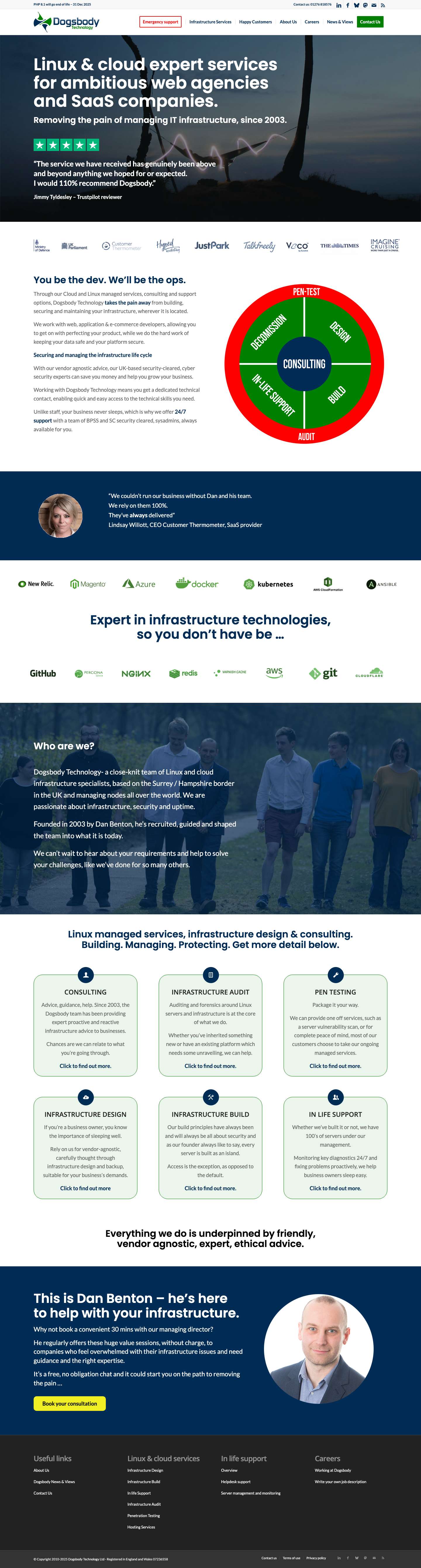 Linux managed services & consulting - Dogsbody TechnologyLink to LinkedInLink to FacebookLink to BlueskyLink to MastodonLink to MailLink to RssUserInfrastructure auditFlashlightCloud-thunderToolsUsersLink to LinkedInLink to FacebookLink to BlueskyLink to MastodonLink to MailLink to RssScroll to top - Full Screenshot