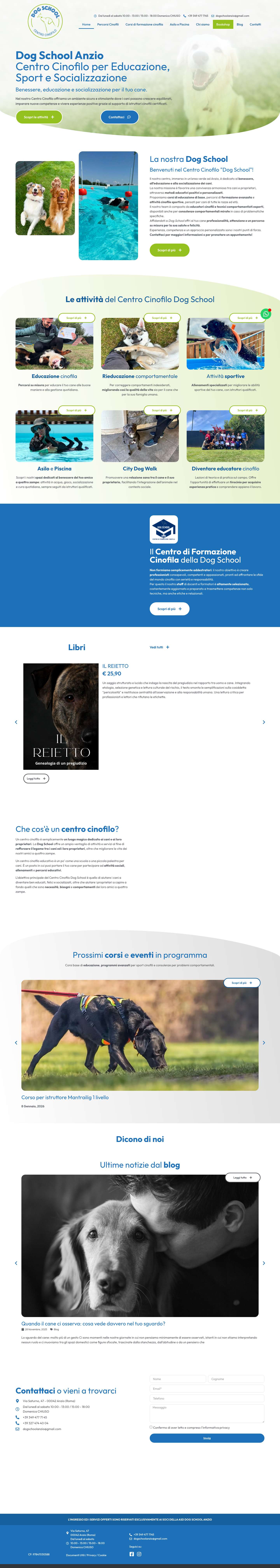 Centro Cinofilo Dog School: attività sportive e formative - Full Screenshot