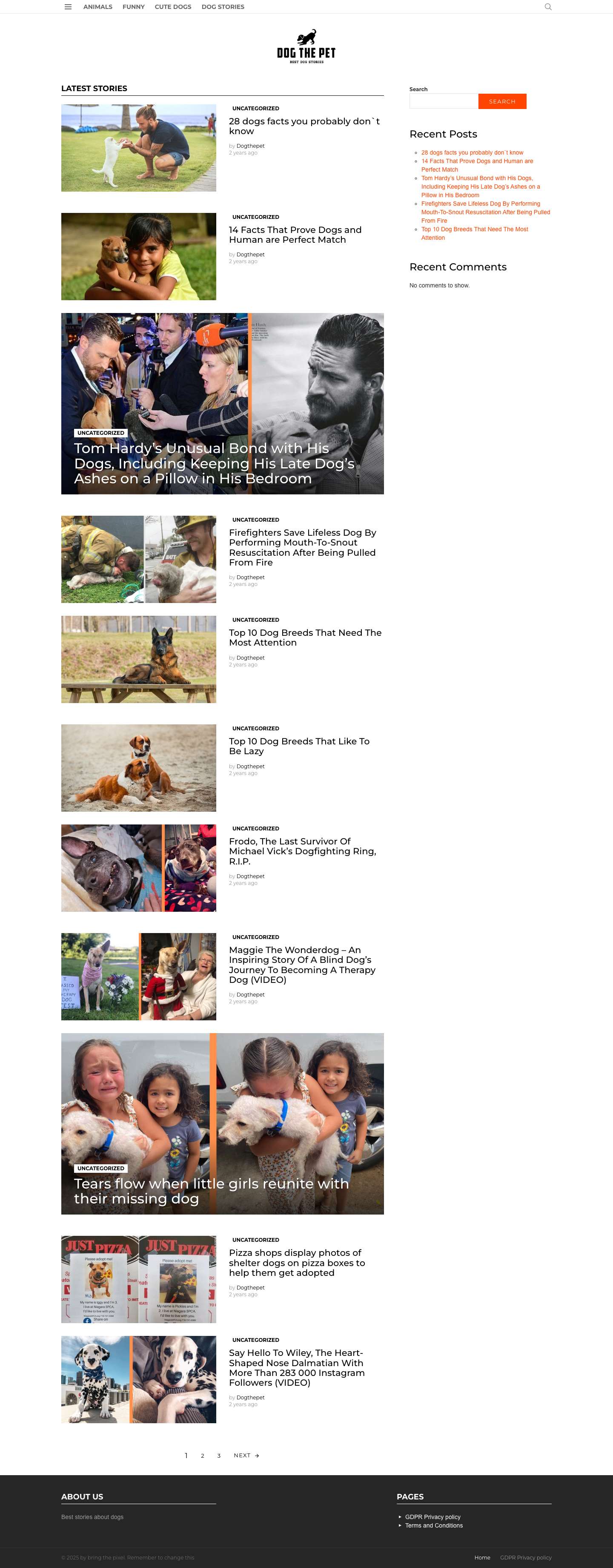 Amazing Dogs - Best place to find amazing dog stories - Full Screenshot