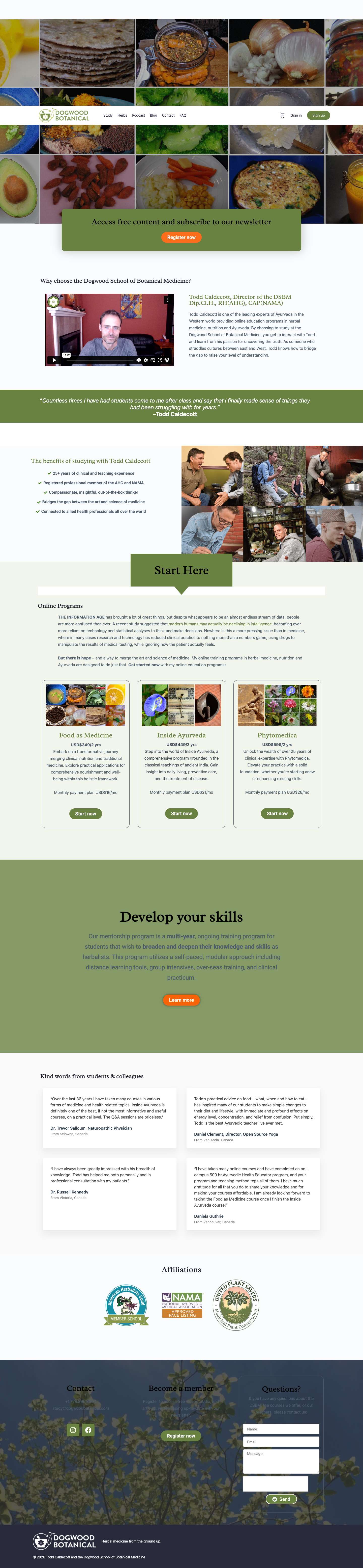 Home | Dogwood School of Botanical Medicine - Full Screenshot