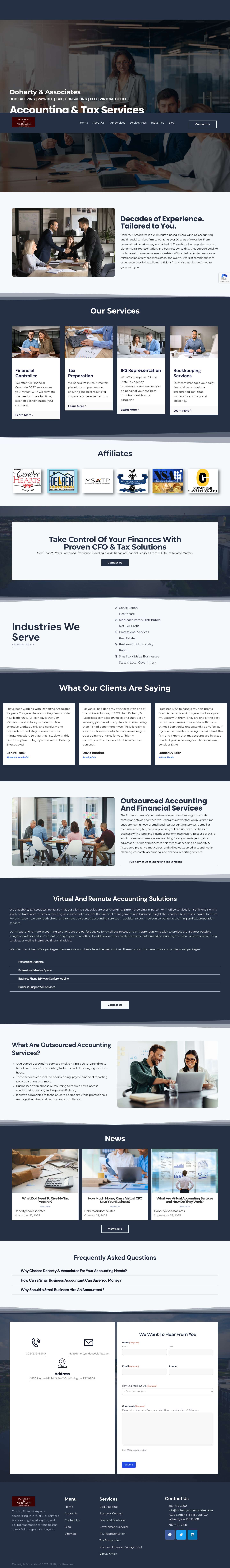Accounting & Tax Services | Virtual, Remote, & Outsourced Accounting Services | Doherty & Associates - Full Screenshot