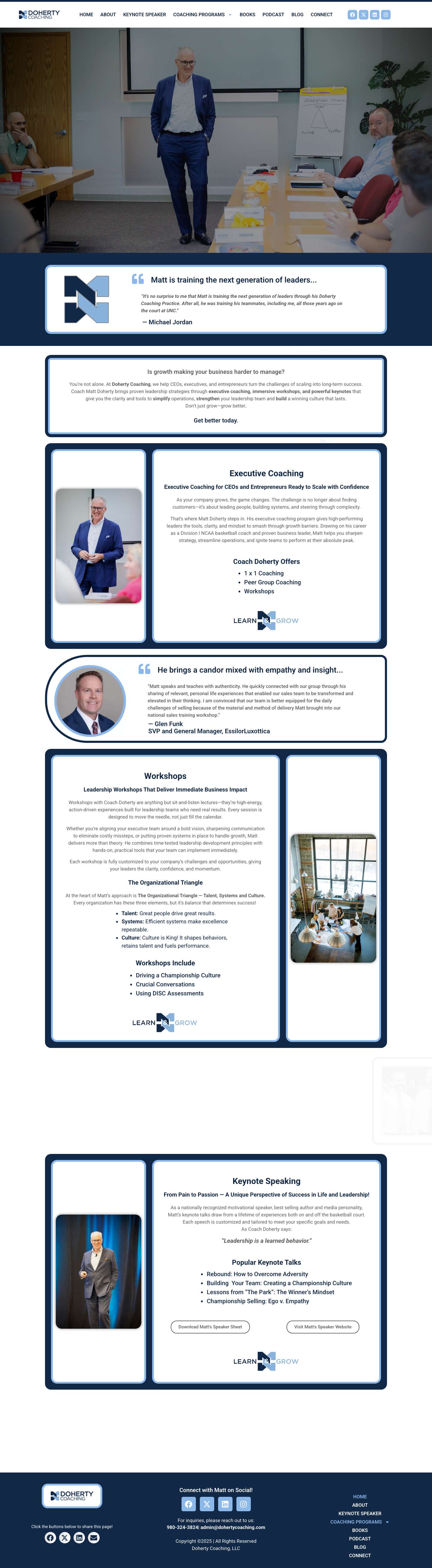 Executive Coaching CEOs & Business Leaders Doherty Coaching - Full Screenshot