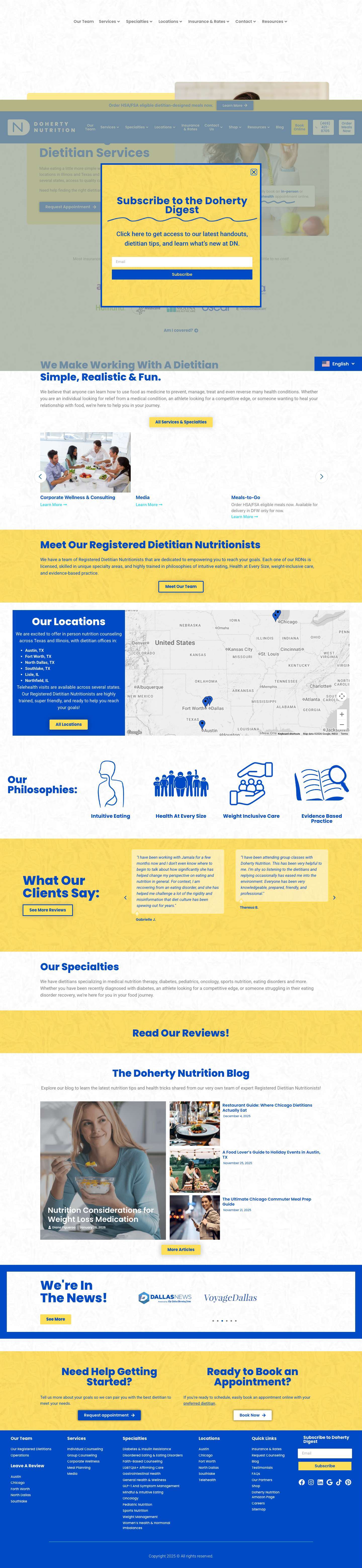 Doherty Nutrition | Nutrition Counseling Services - Full Screenshot