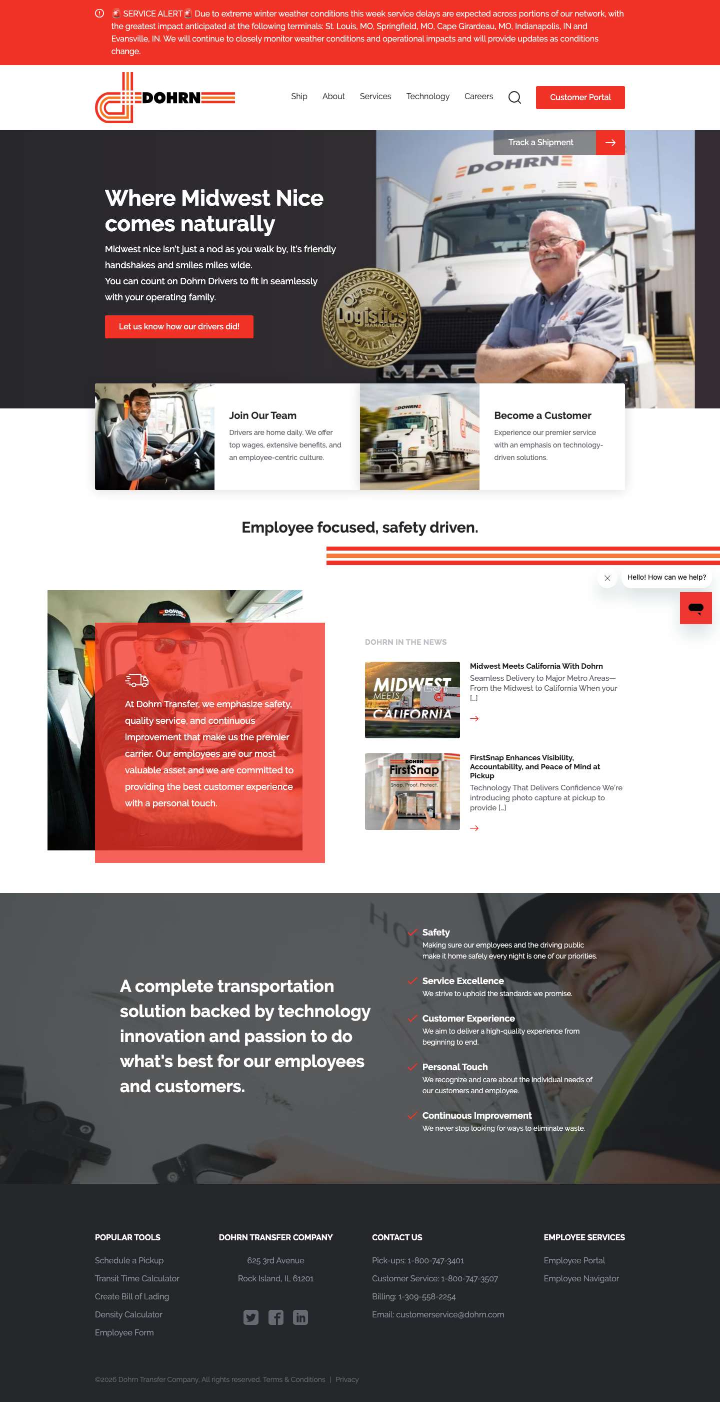 Dohrn Transfer Company - Full Screenshot