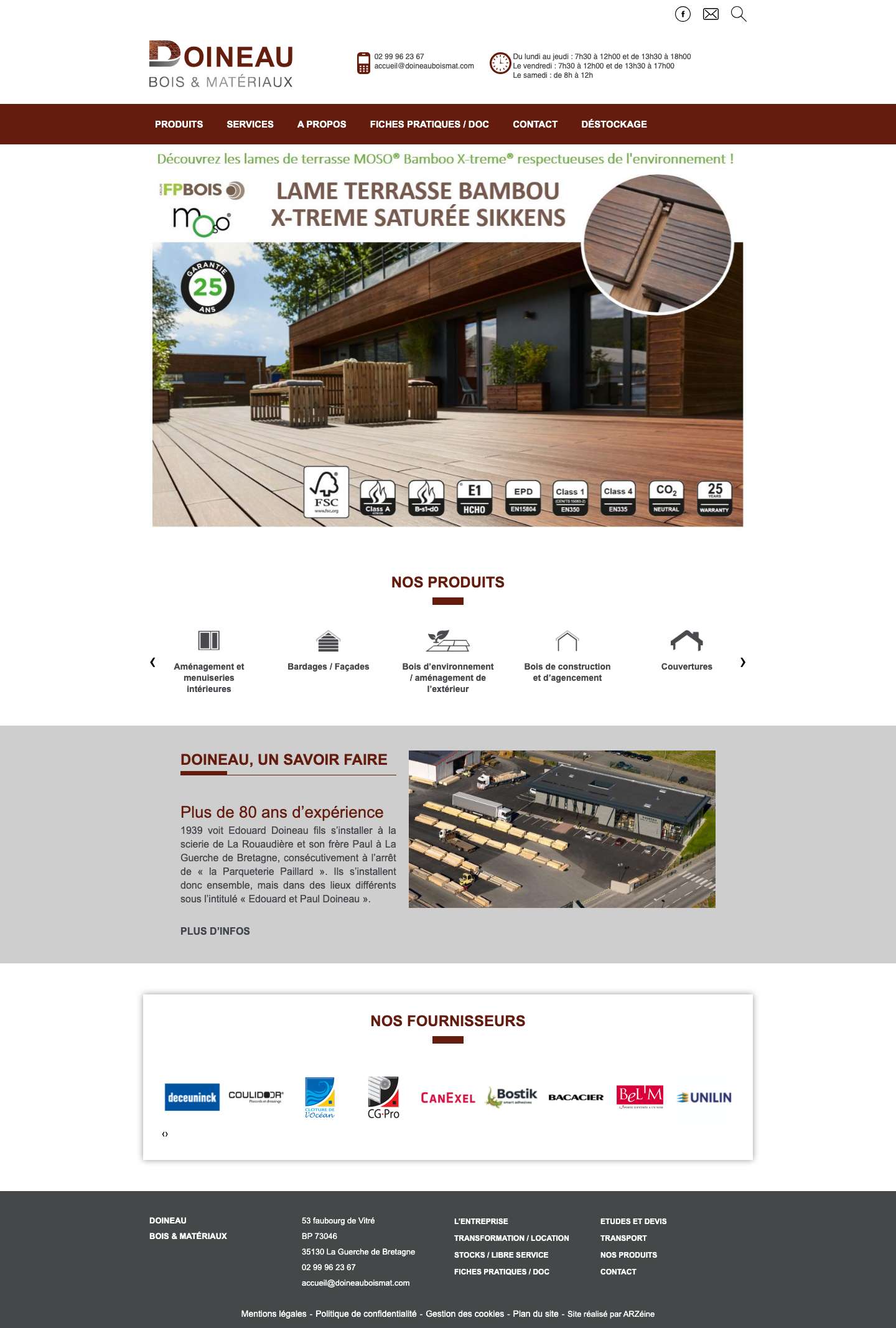 Doineau notre sélection pour matériaux menuiserie, couverture et bois - Full Screenshot