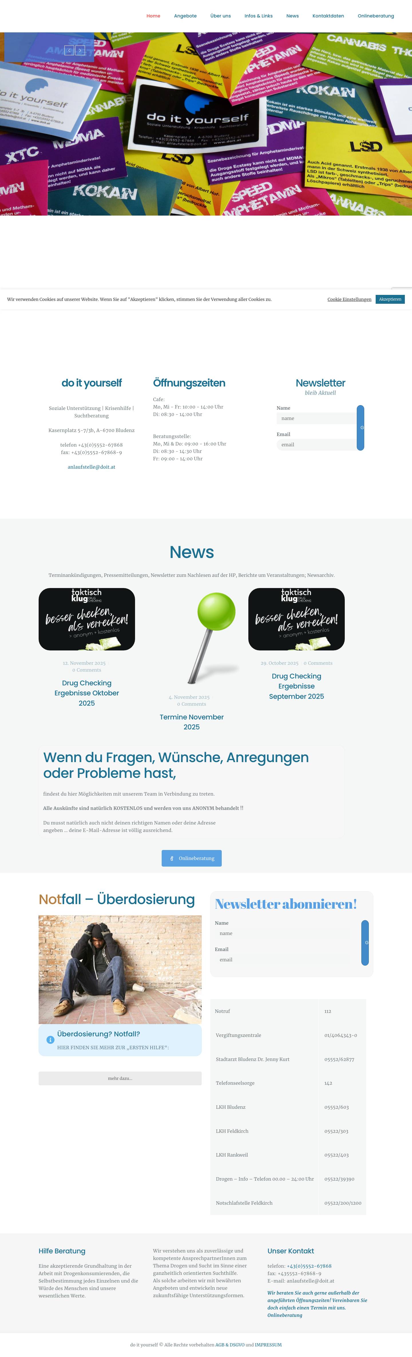 do it yourself – Soziale Unterstützung, Krisenhilfe, Suchtberatung - Full Screenshot
