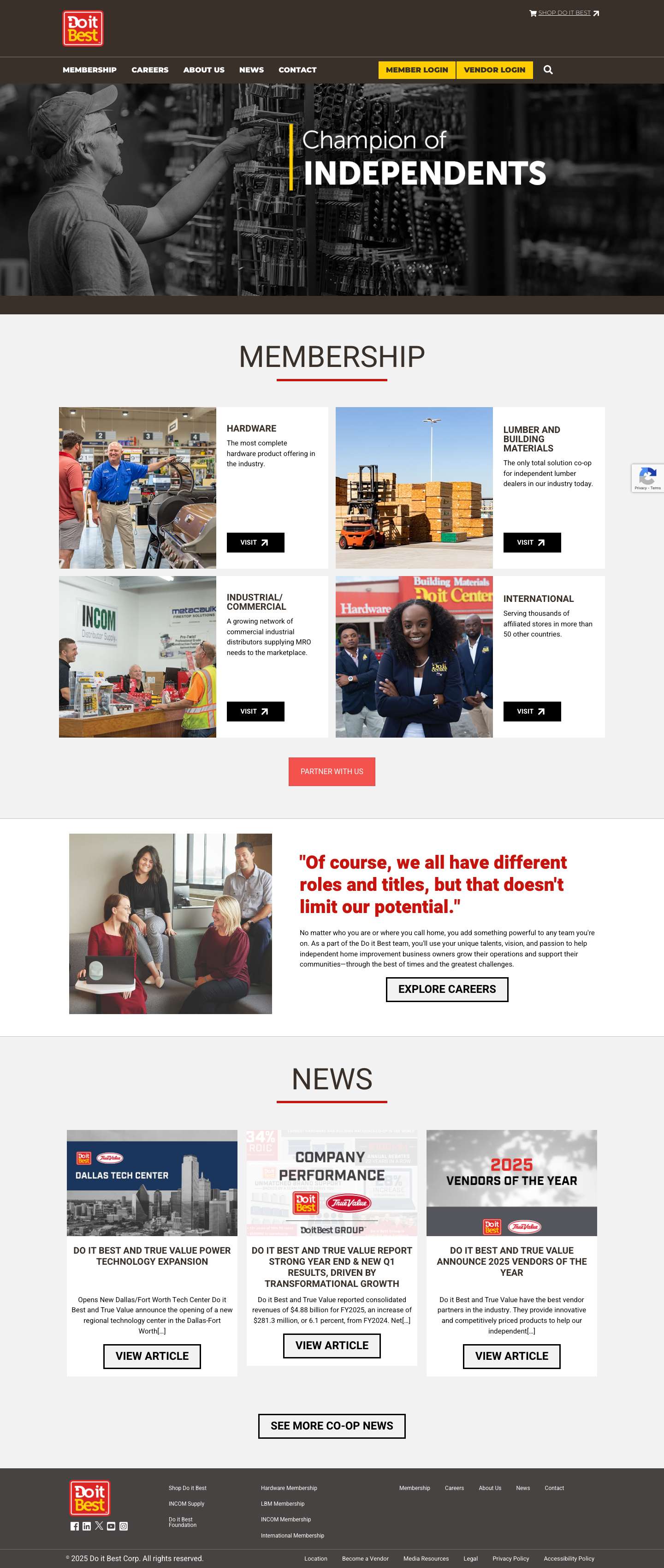 Do it Best | Hardware, Lumber & Building Materials Co-op - Full Screenshot