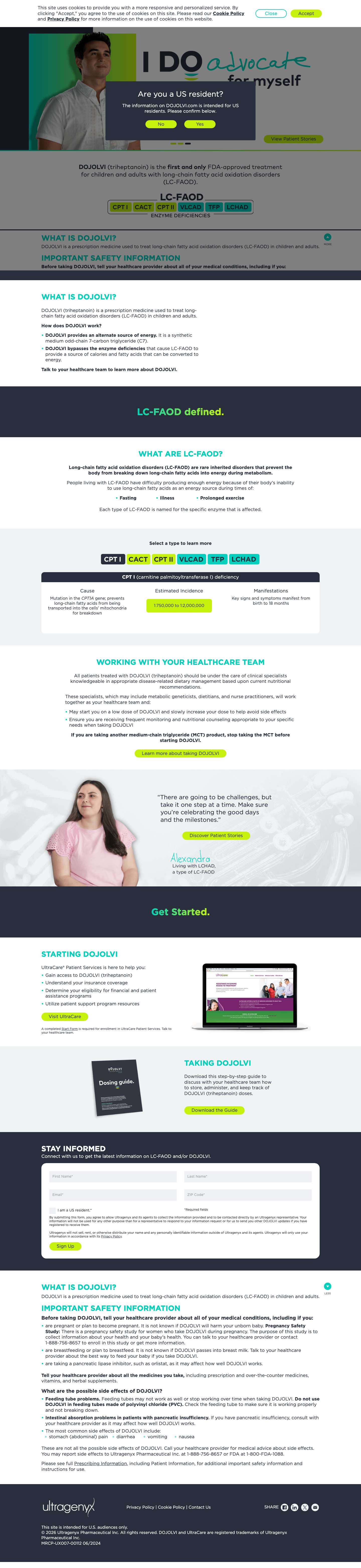 DOJOLVI® (triheptanoin) for LC-FAOD - Full Screenshot