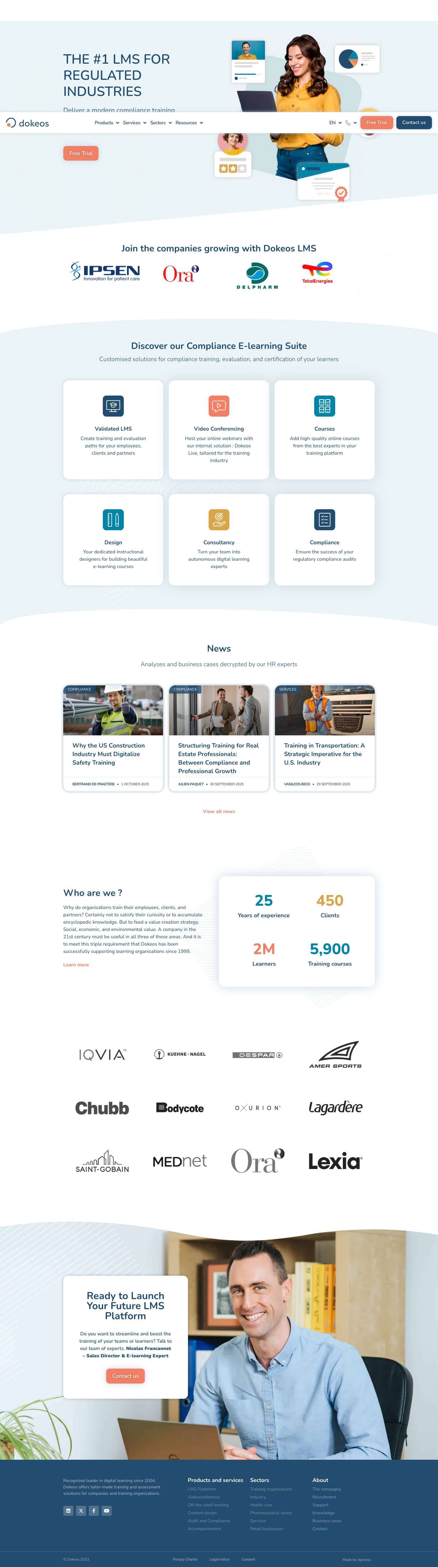 Dokeos - Compliance LMS & E-learning Services - Full Screenshot