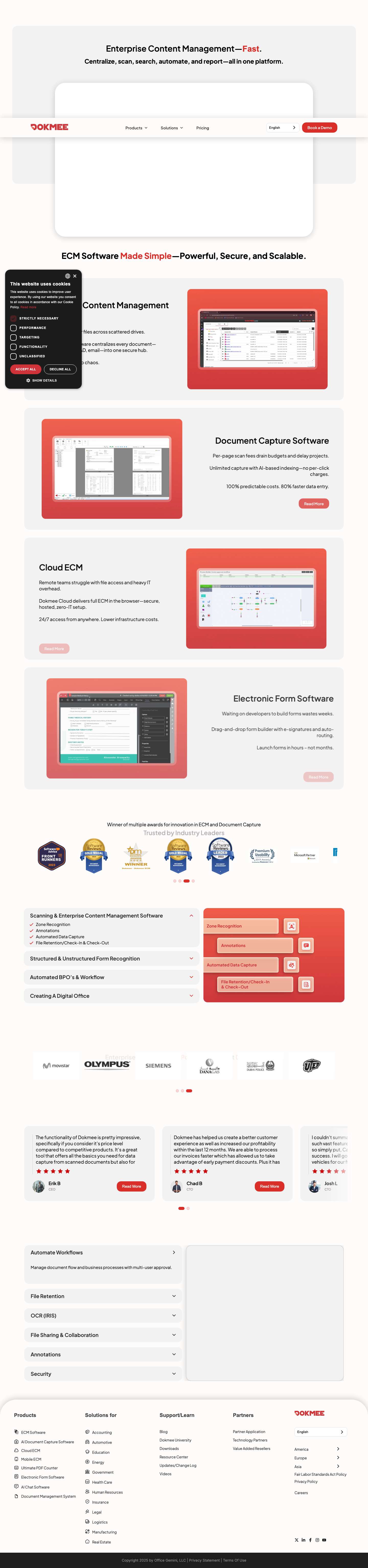 Dokmee - ECM Software - Enterprise content management and data capture - Full Screenshot