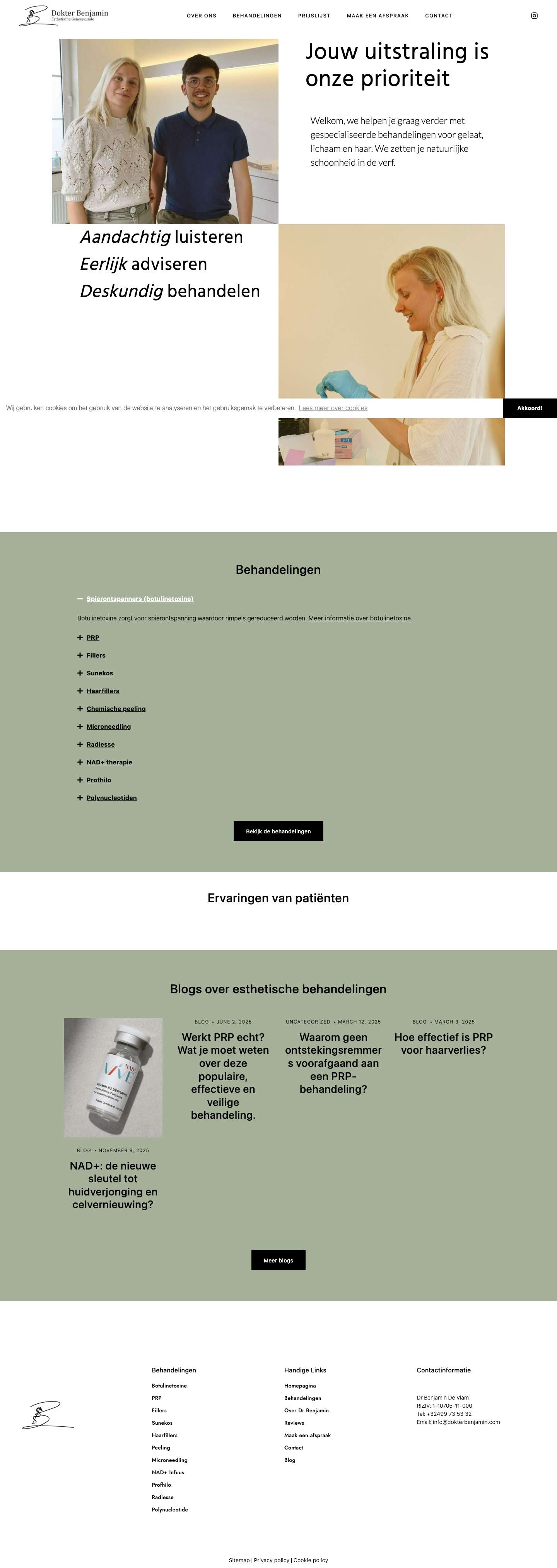 Dokter Benjamin De Vlam | Botulinetoxine, PRP & Meer - Full Screenshot