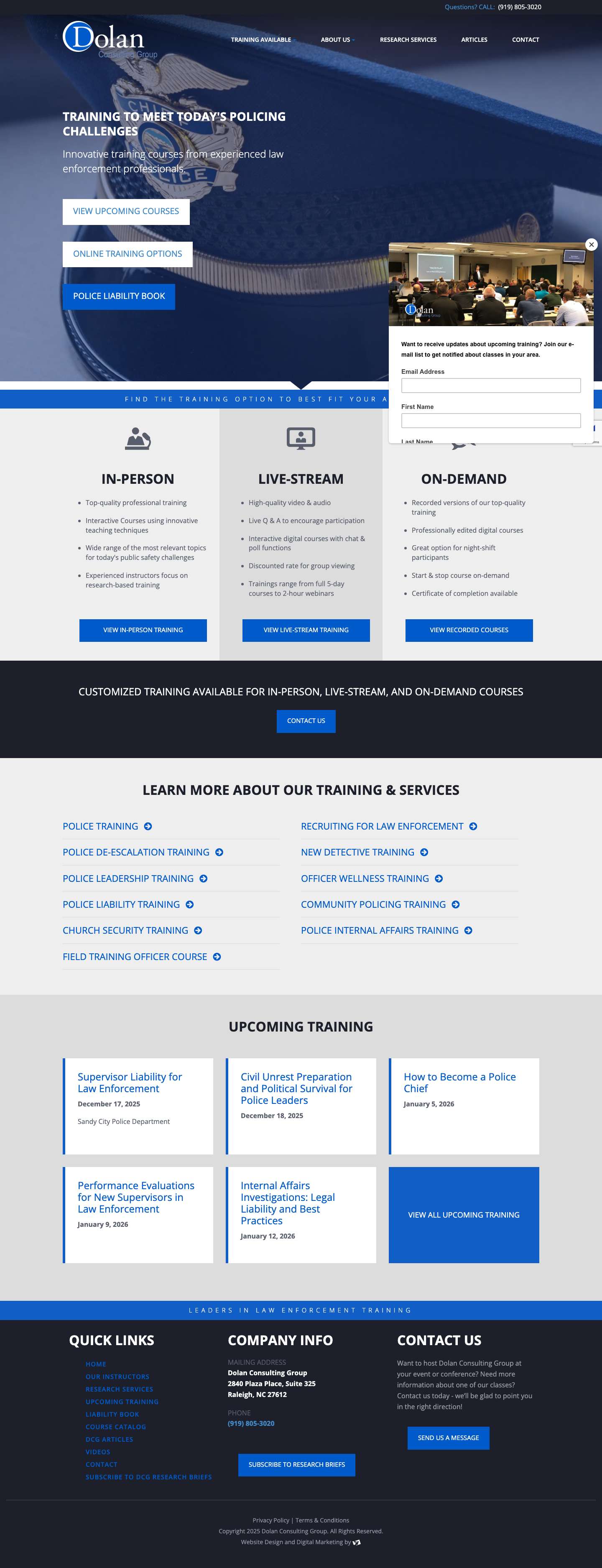 Police and Public Safety Training | Dolan Consulting Group - Full Screenshot