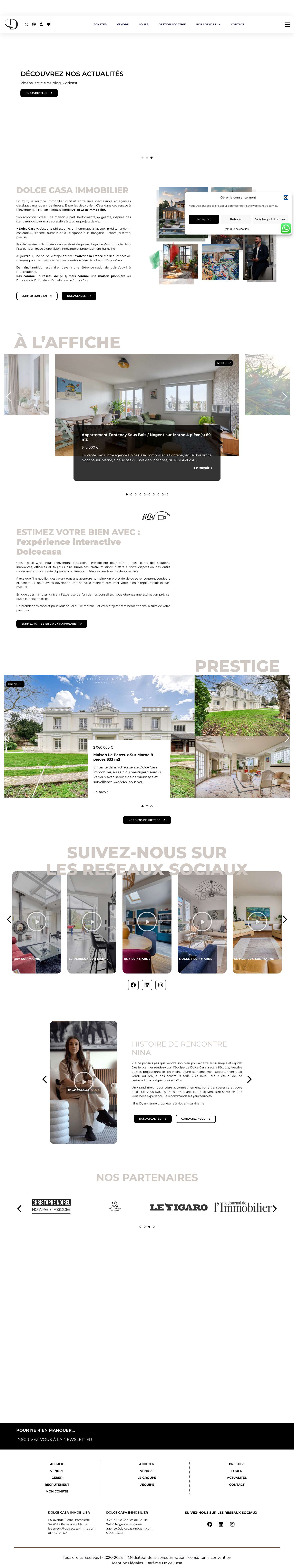 Accueil - Dolce Casa Immobilier - Full Screenshot
