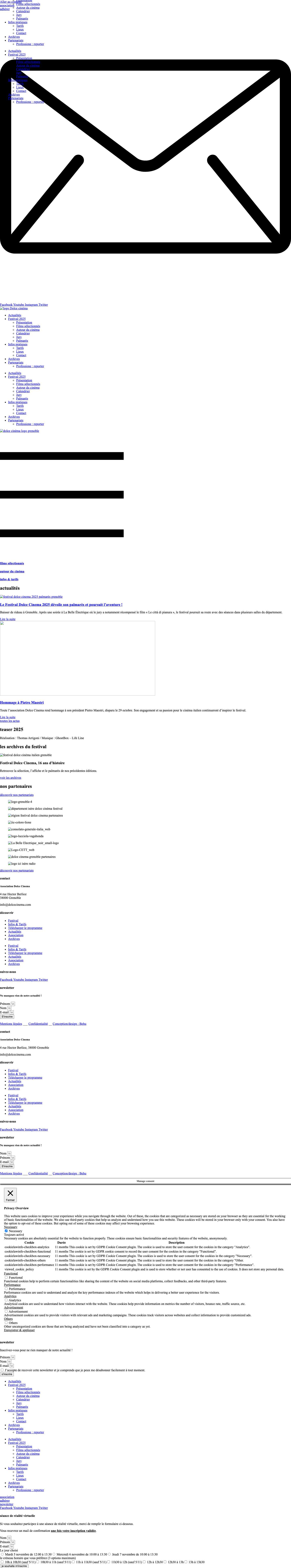 Dolce Cinema | Rencontres du cinéma italien à Grenoble et Isère - Full Screenshot