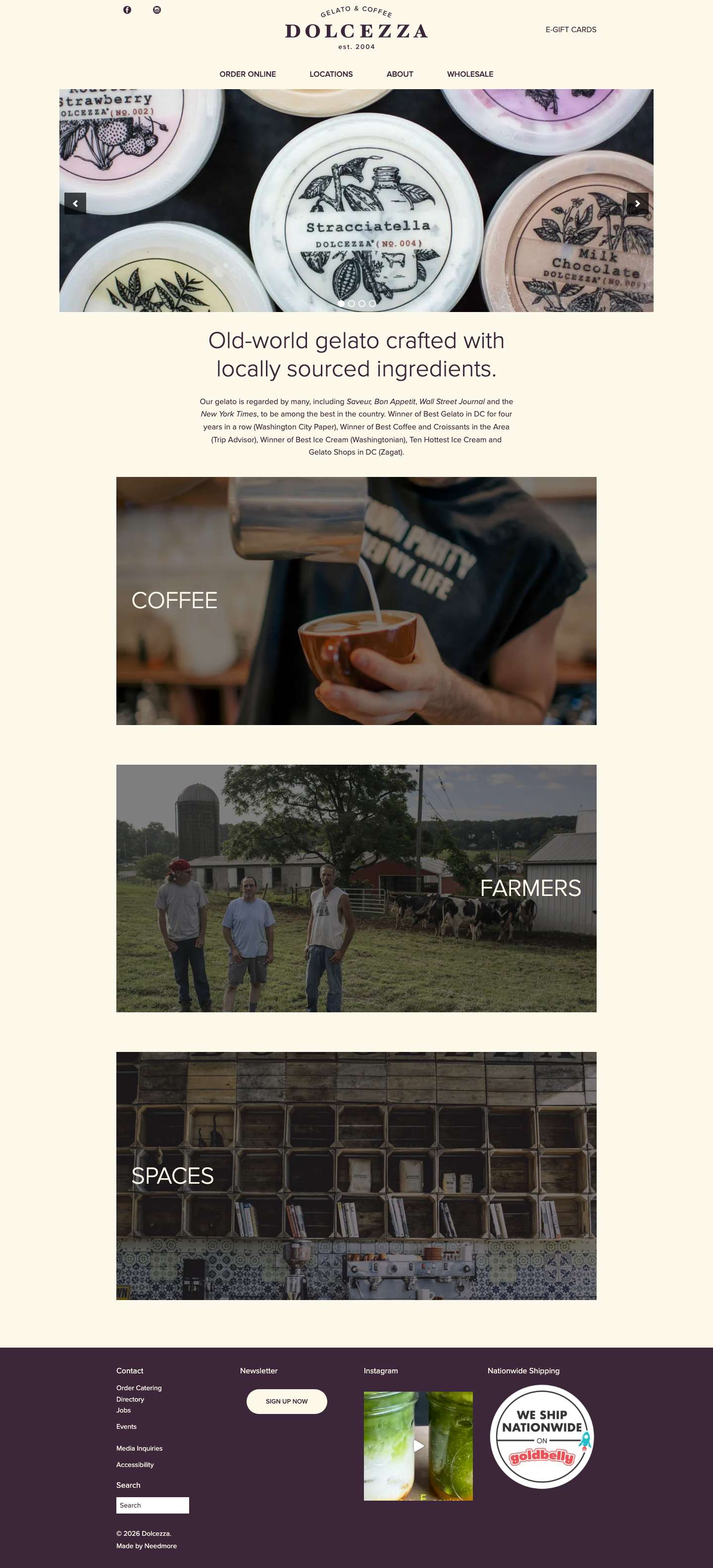 Seasonal, local gelato and carefully crafted coffee in the DC area. - Full Screenshot