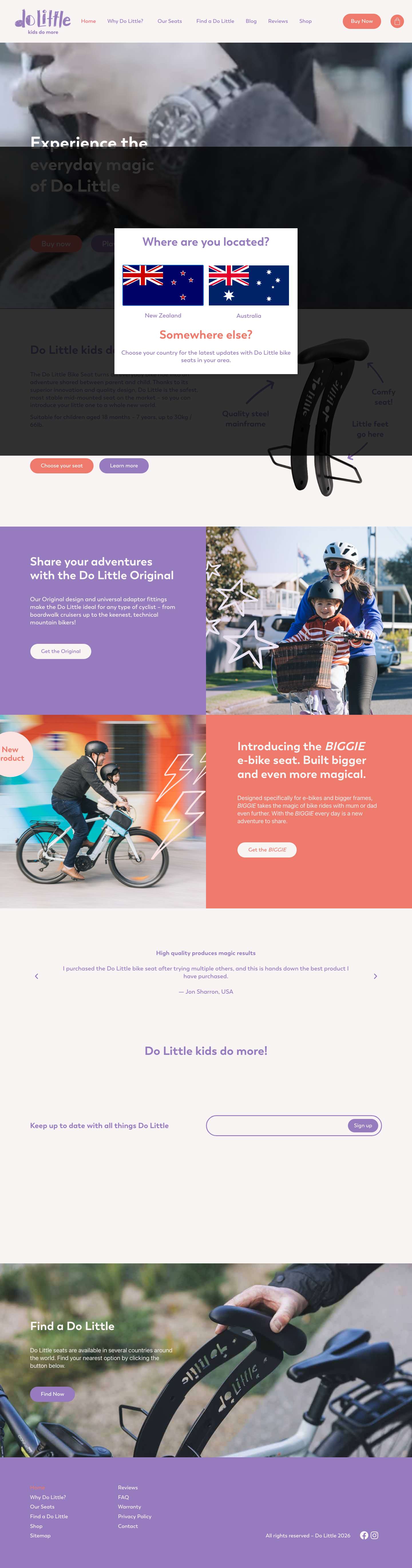 Home | Do Little | Kids Bike Seats - Full Screenshot