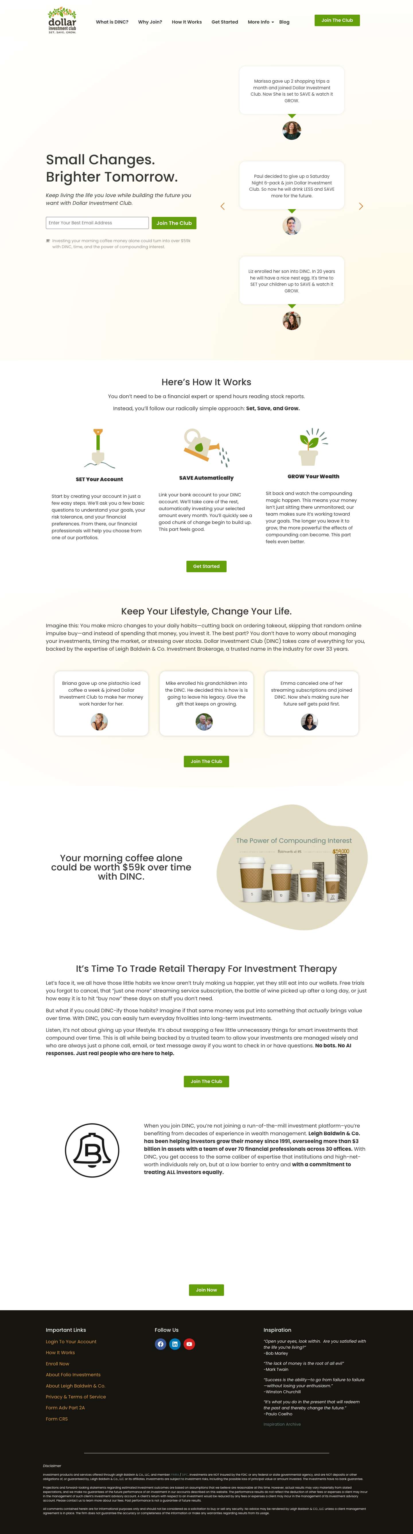 Set, Save, and Grow - Join Today! | Dollar Investment Club - Full Screenshot