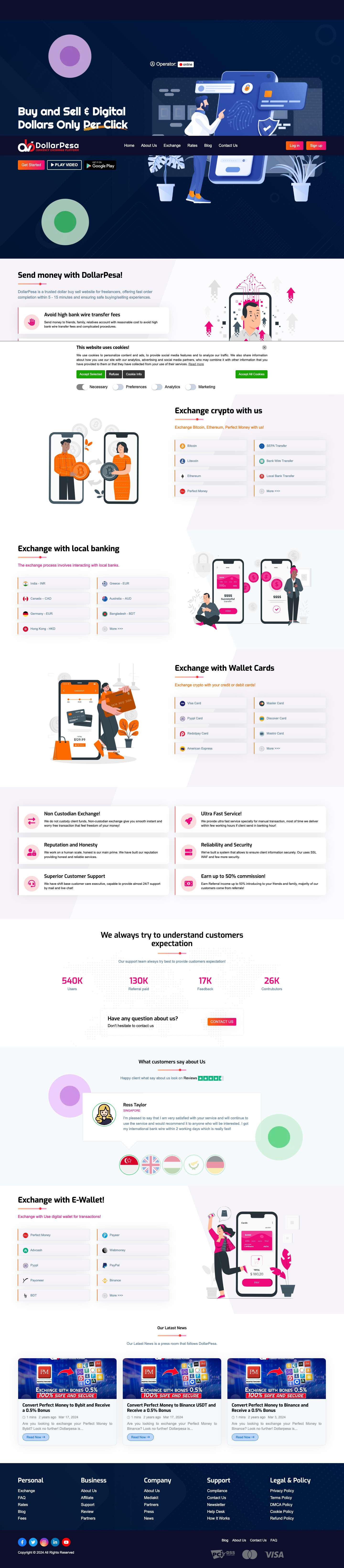Trusted dollar buy sell wallet exchanger in DollarPesa - Full Screenshot